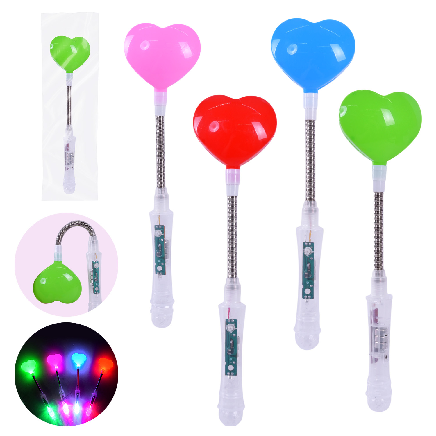 Іграшка зі світлом арт. C2857 (480шт) паличка серце батар. пакет 10*2*30 см,