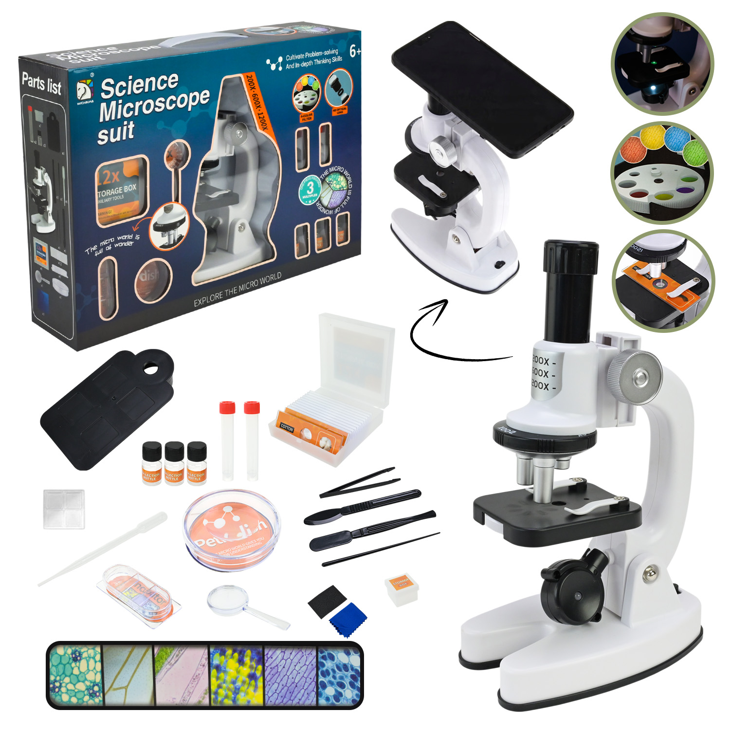 Микроскоп арт. SD222 (18шт/2) батар. короб. 42*9,6*29см