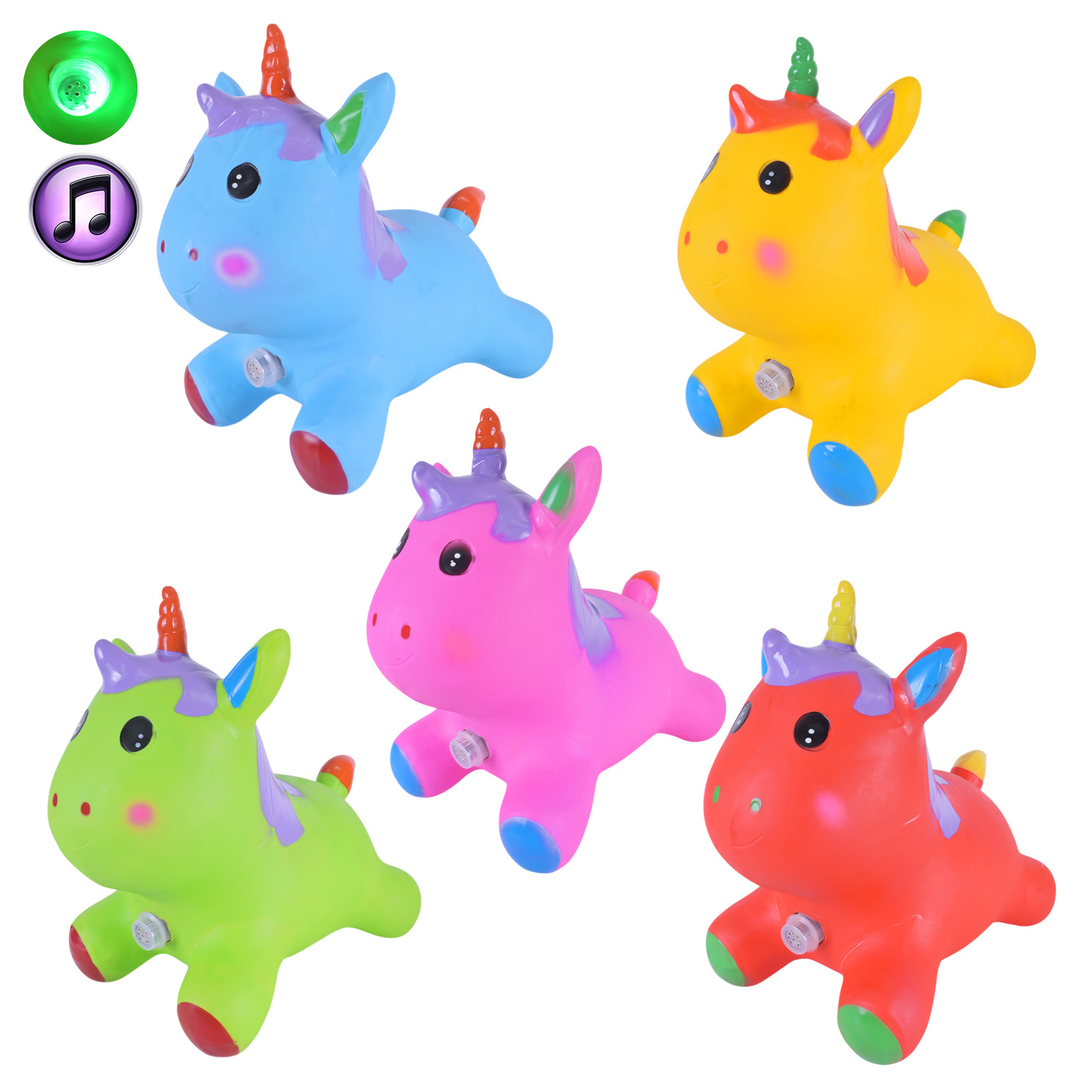 Стрибун гумовий арт. RB2520 (40шт) Єдиноріг 1400 гр з музикою