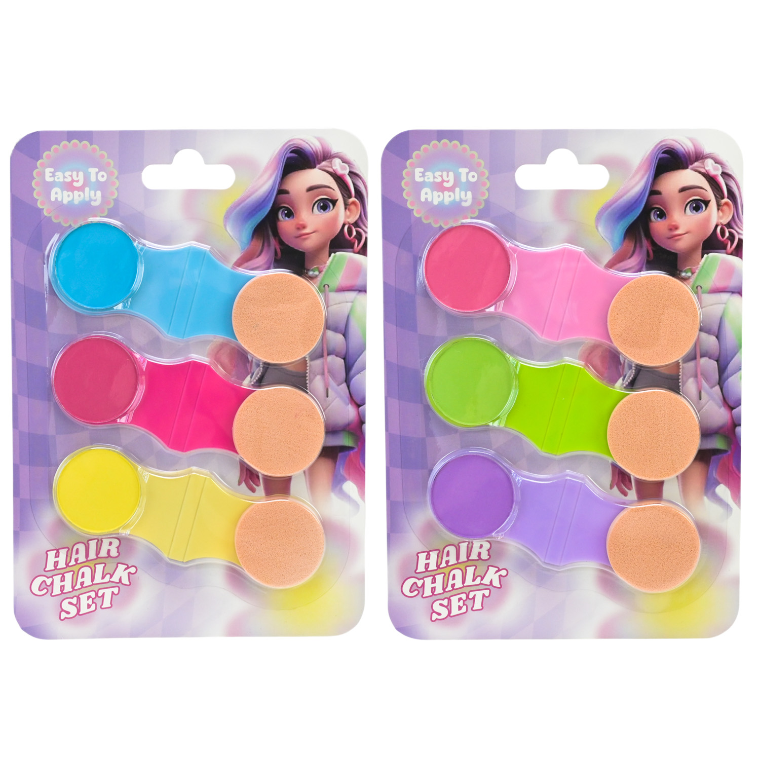 Косметика "Крейда для волосся" арт. UKR2411 (192шт/16) мікс 2, 3 кольори на планш.15*1*20см