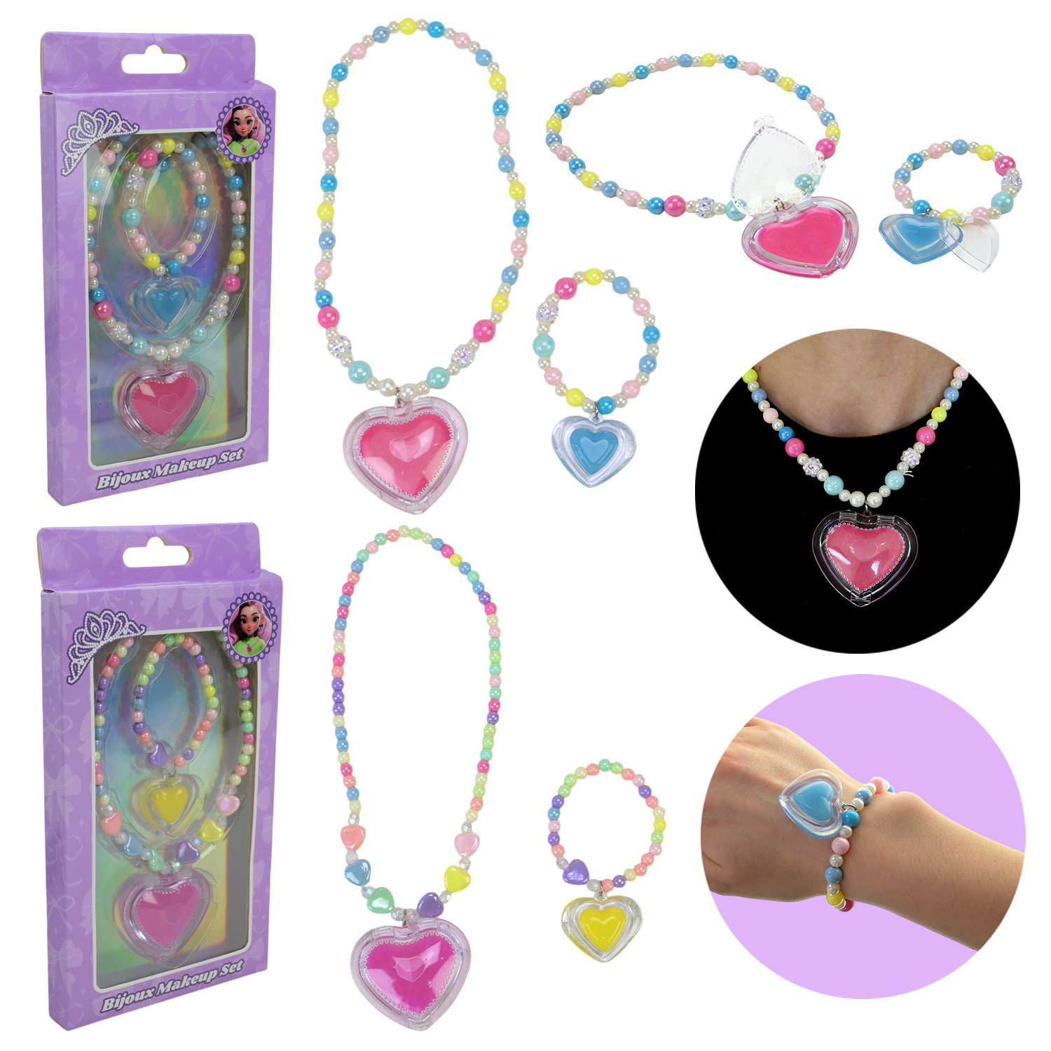 Косметика арт. UKR2416 (36шт/6) бальзам для губ, буси+браслет короб 20*15*2 2 види, короб. 12*2*23см