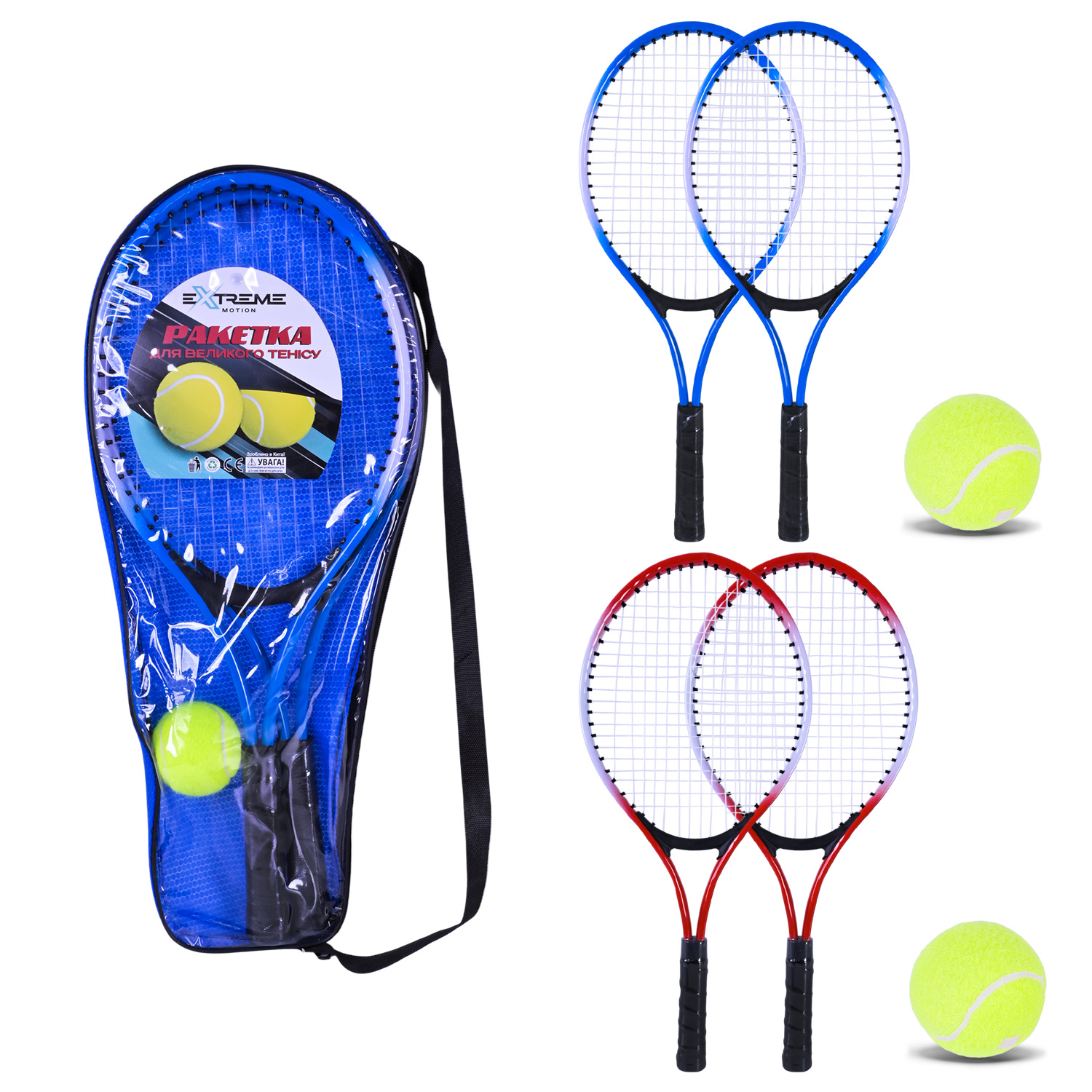 Набiр для великого тенiсу арт. TT24202 (30шт) 2 ракетки в сумці