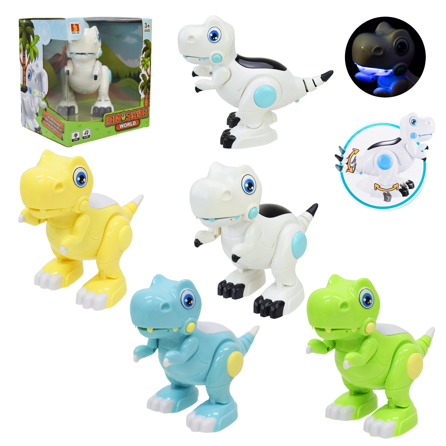 Динозавр муз. арт. 111-8A (60шт/2) звук, рух, короб.8*5*19см