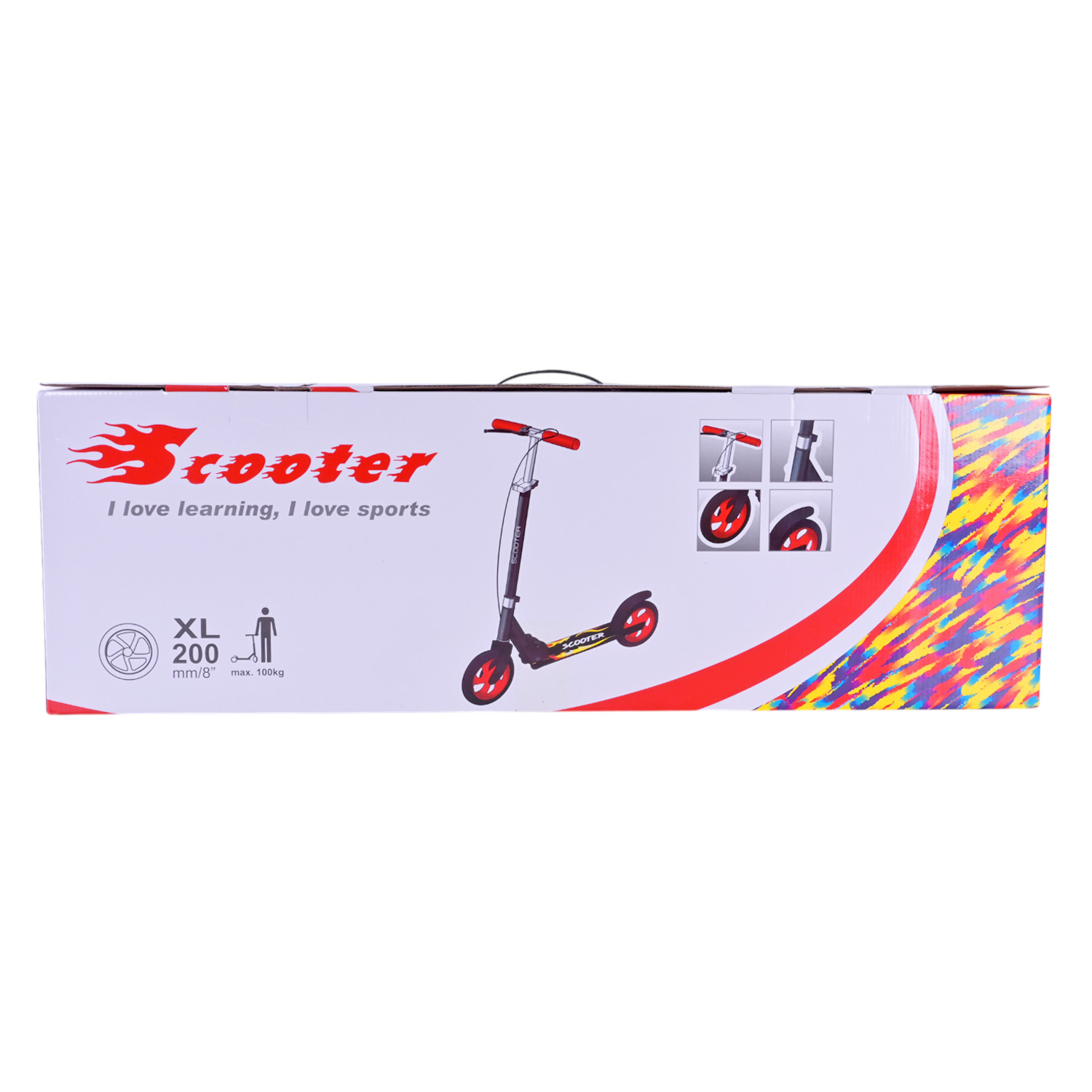 Самокат міський 2-х коліс. арт. SK2522 (4шт) сталевий,колеса 200 мм,гальмо, 4 кольори, короб. 79*13*26 см