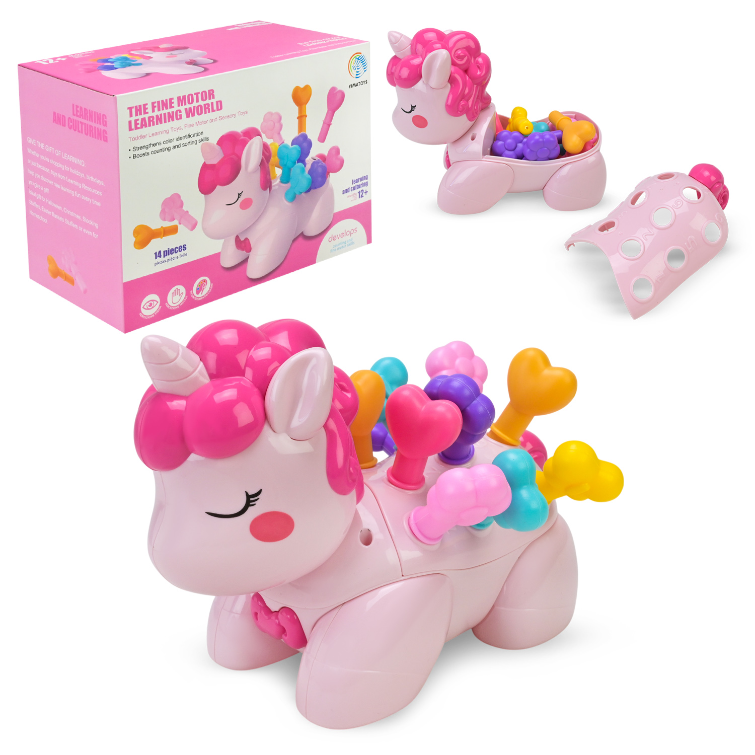 Логіка - сортер поні арт. 8819 (60шт/2)розвиток дрібної моторики,форми у вигляді сердечок та квіточок,р-р 20*10*16 см, у короб. 21,7*11*15,6 см.