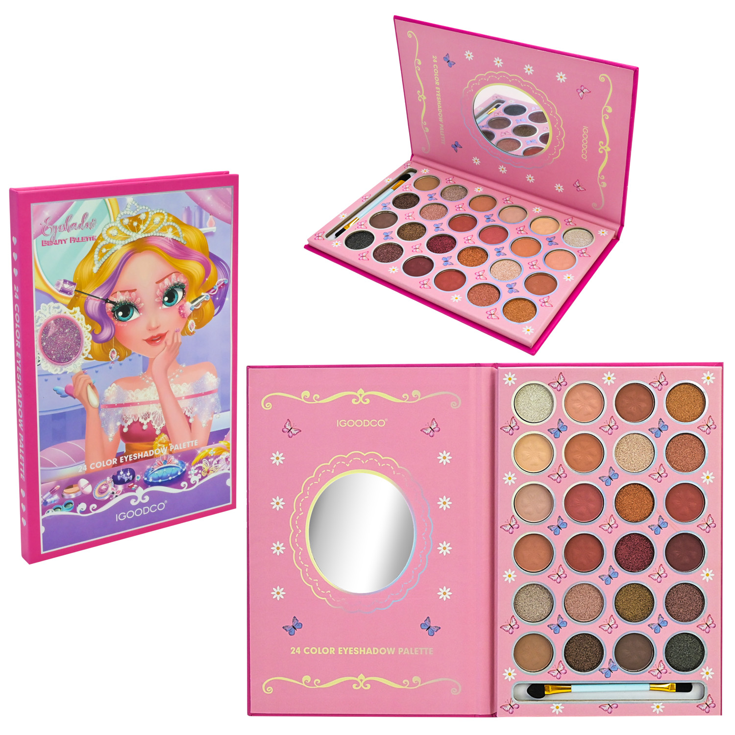 Косметика арт. IG3122 (192шт/16)   палетка тіней, аксес короб. 15*20*2см