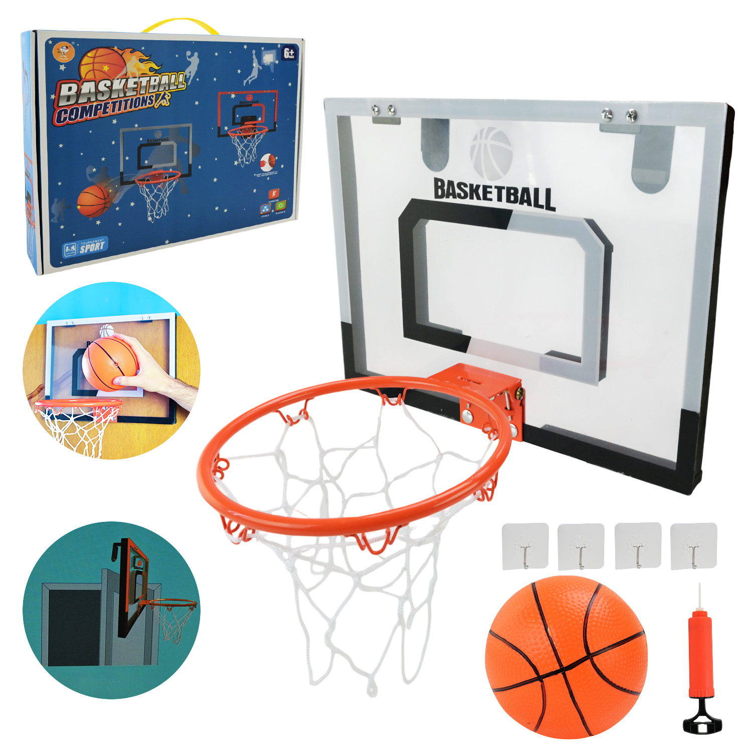 Набір для гри у баскетбол арт. 6811-7B2 (12шт) щит, кільце, м'яч, насос 42*7*32 см