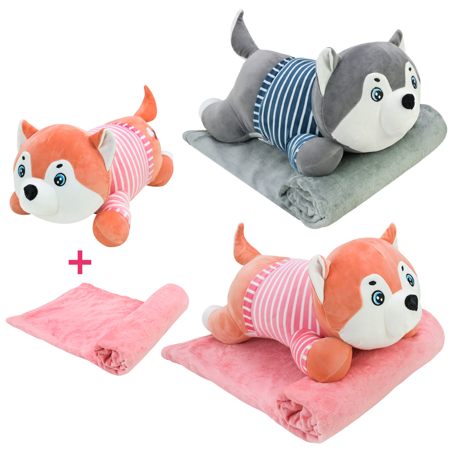 М'яка іграшка арт. L1124 (30шт) іграшка з пледом 60 см 2 мікс