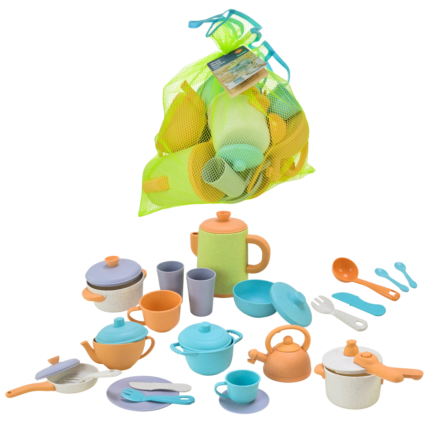 Посуд арт. HG-3050 (24шт)   чайник, чашки, аксес, еко матеріали сітка 32*36см