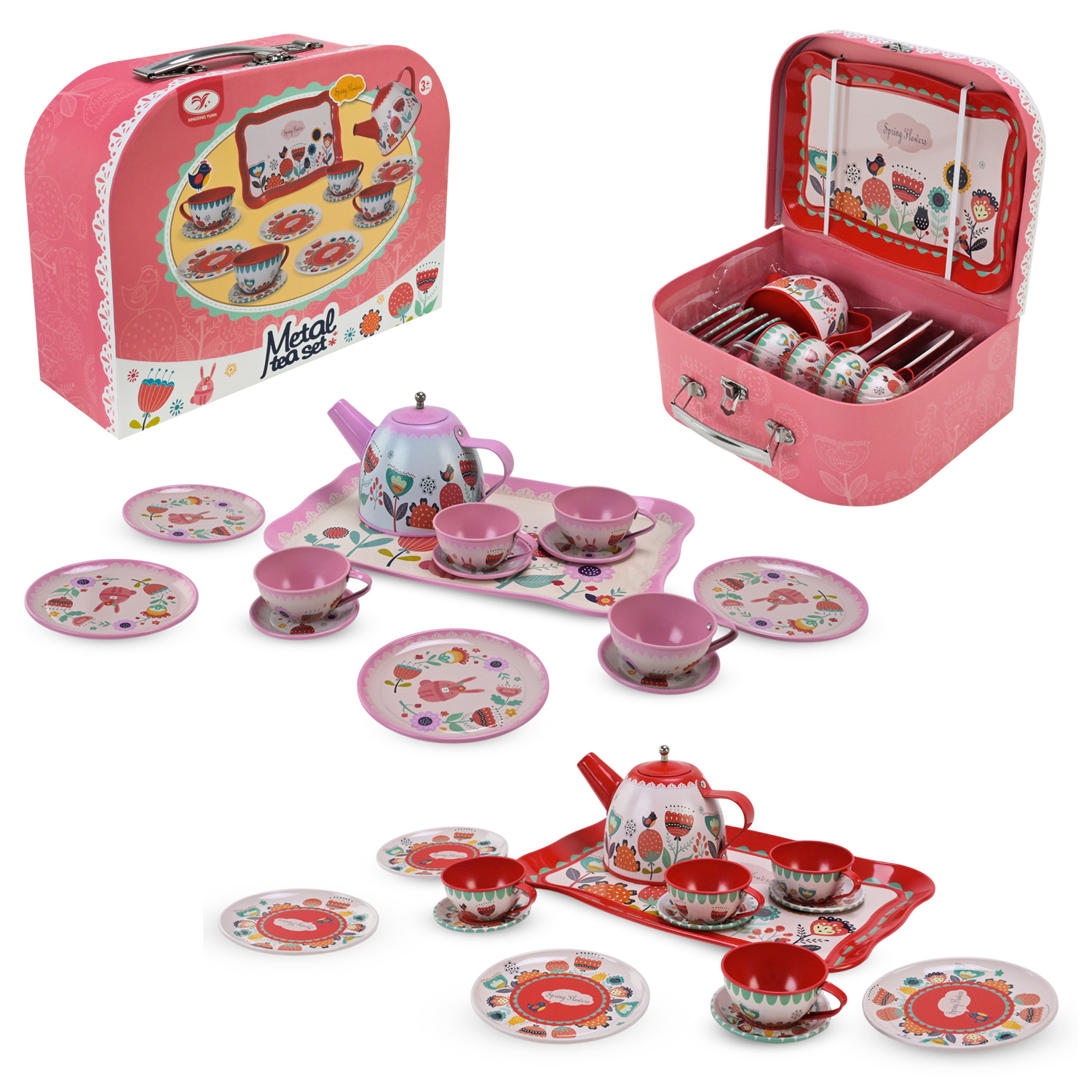 Посуд арт. 620-D2 (72шт/2)   чайний набір, метал валіза 26*9*19см