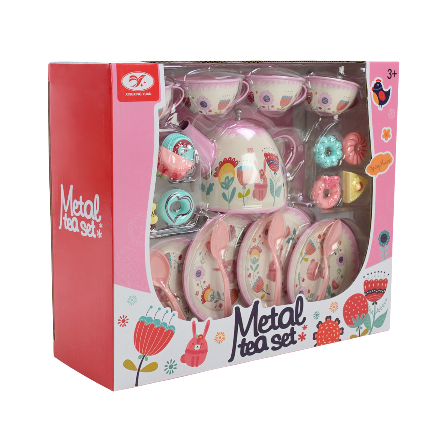 Посуд арт. 620-E17 (72шт/2) чайний набір, метал короб. 23*27*9