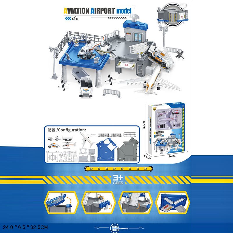 Паркiнг арт. P973-A (36шт) аеропорт,машинки,аксесуари у короб.32,5*24*6,5см