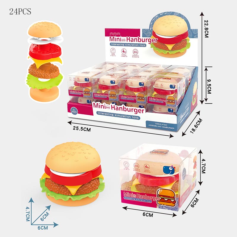 Продукти набір арт. M105 (576шт/2)  фаст фуд,розбірний, (24 д.б*24 шт) ціна за 1 шт дисп.бокс. 25,5*18*9,5