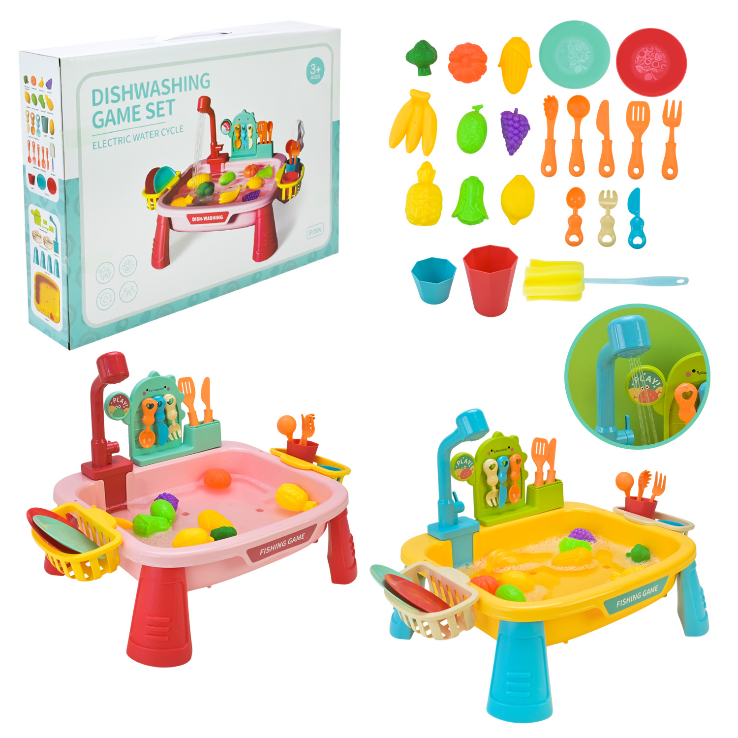 Кухня набір арт. L666-78/78A (8шт)  батар. мікс 2 кольори, вода, аксес короб. 48,5*32,5*9,5