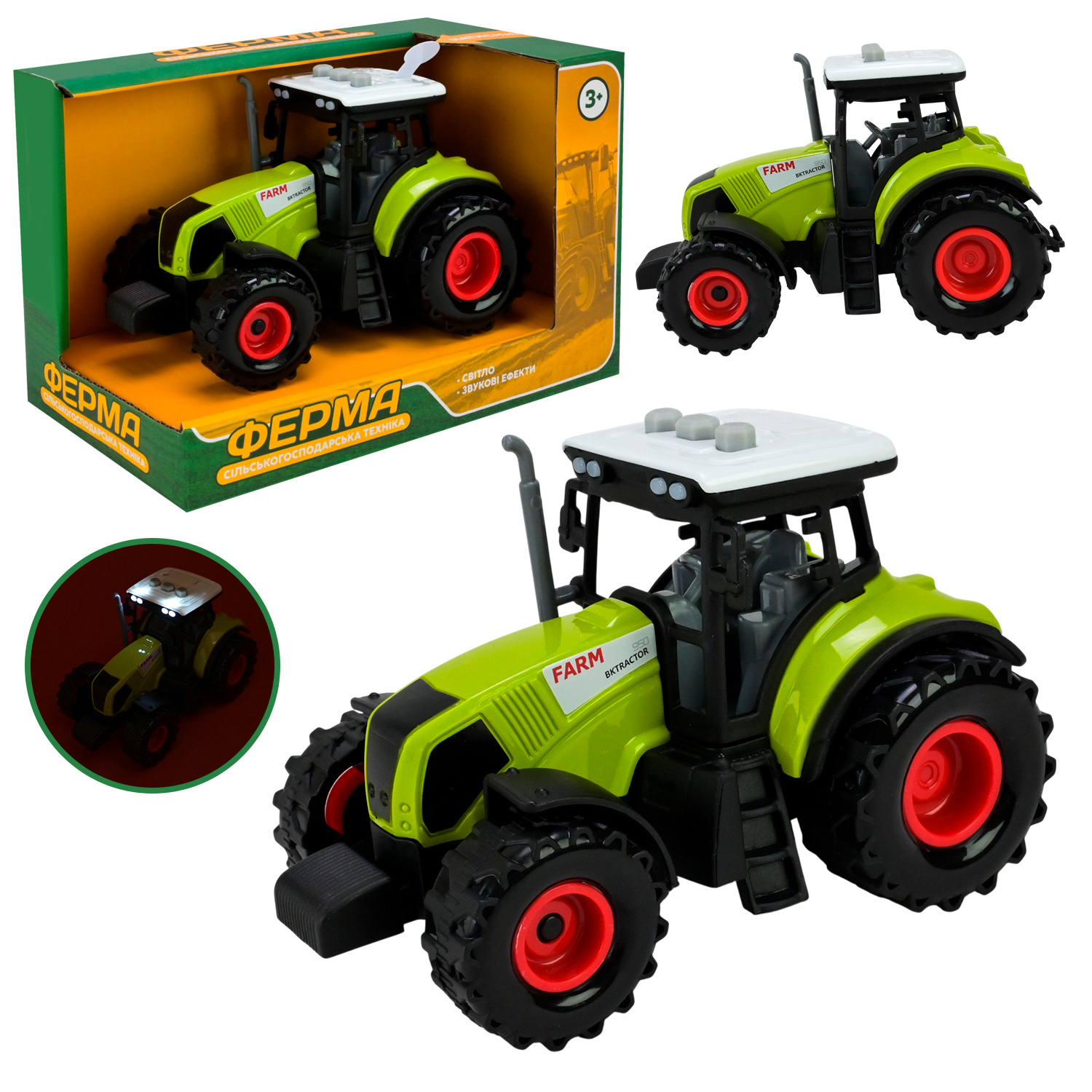 Трактор батар. арт. AP9920 (72шт/2). світло,звук,у короб.18*10*12см