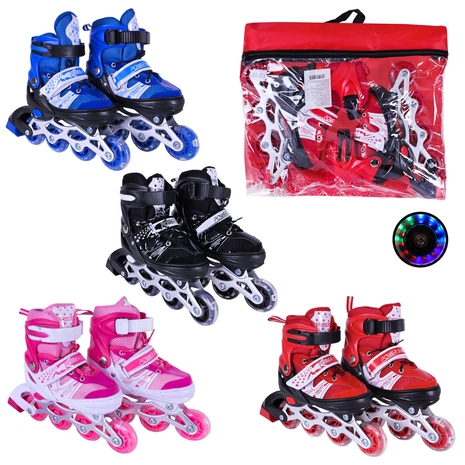 Роликові ковзани арт. RL25501 (6шт) розмір S (30-33) колеса PVC