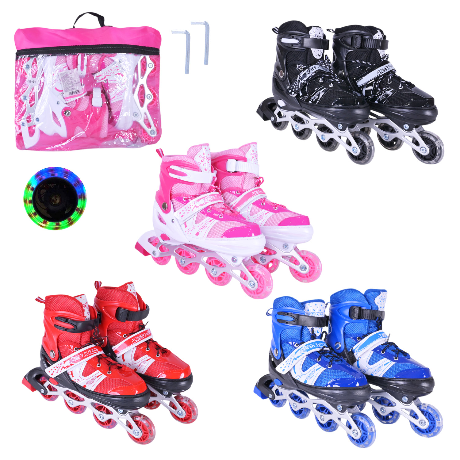 Роликові ковзани арт. RL25503 (6шт) розмір L (38-41) колеса PVC