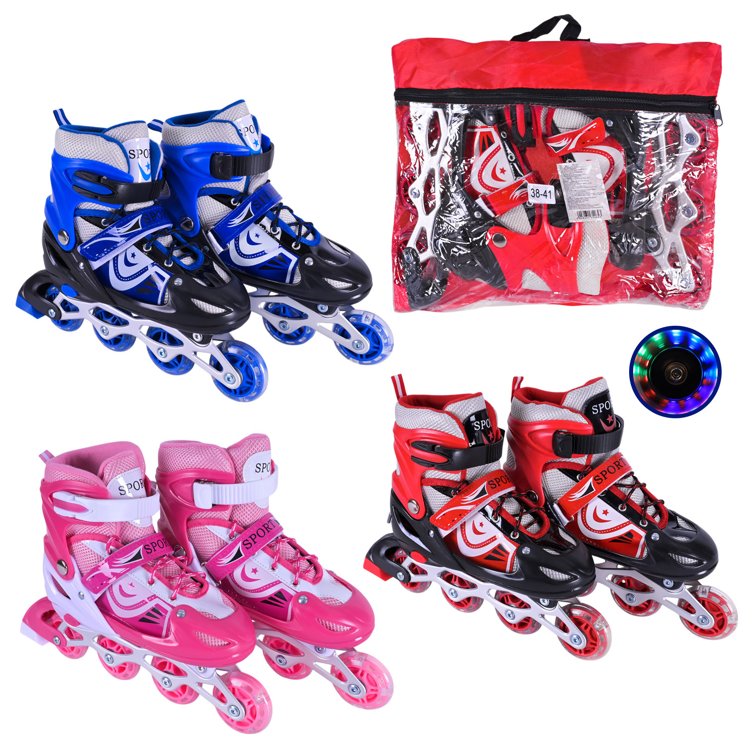 Роликові ковзани арт. RL25506 (6шт) розмір L (38-41) колеса PVC