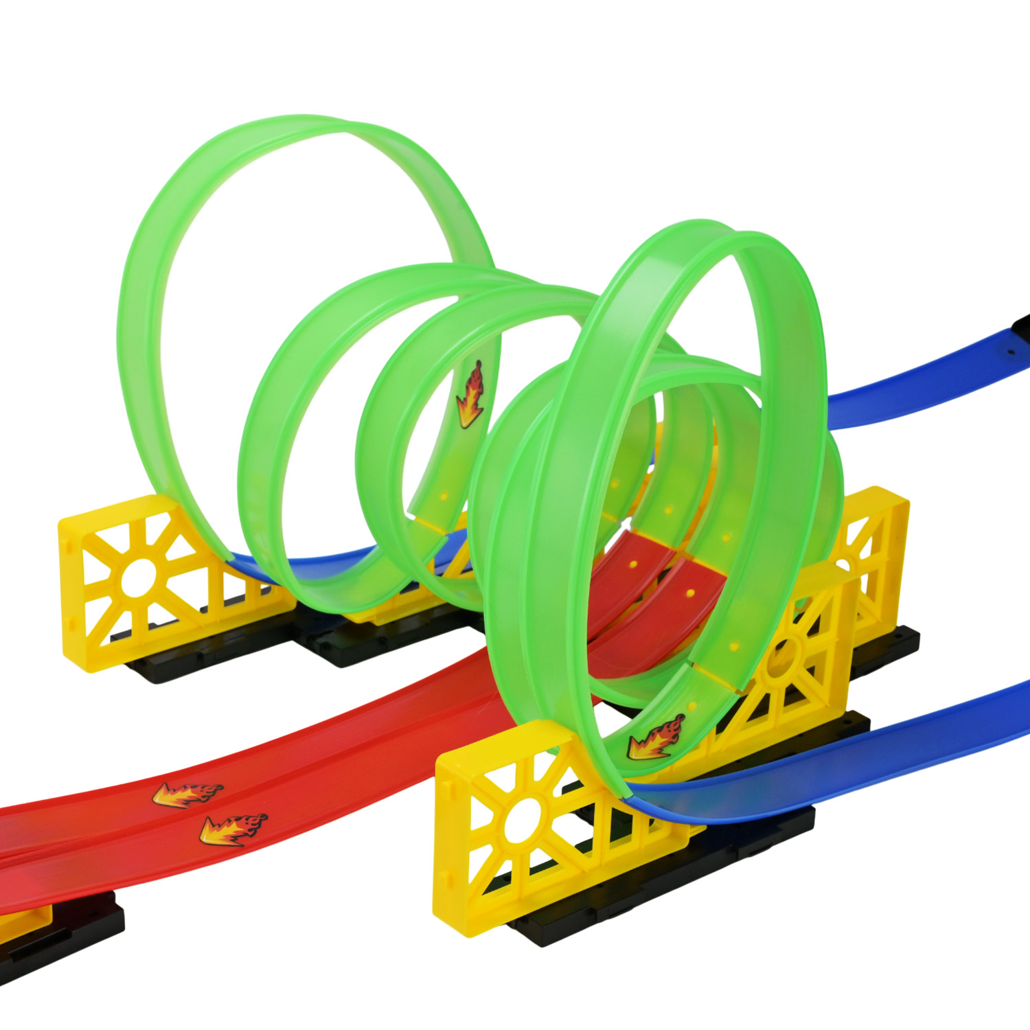 Трек арт. D663-602 (12шт/2)+2 машини,батар.,світиться у темряві,короб. 65*40*7см