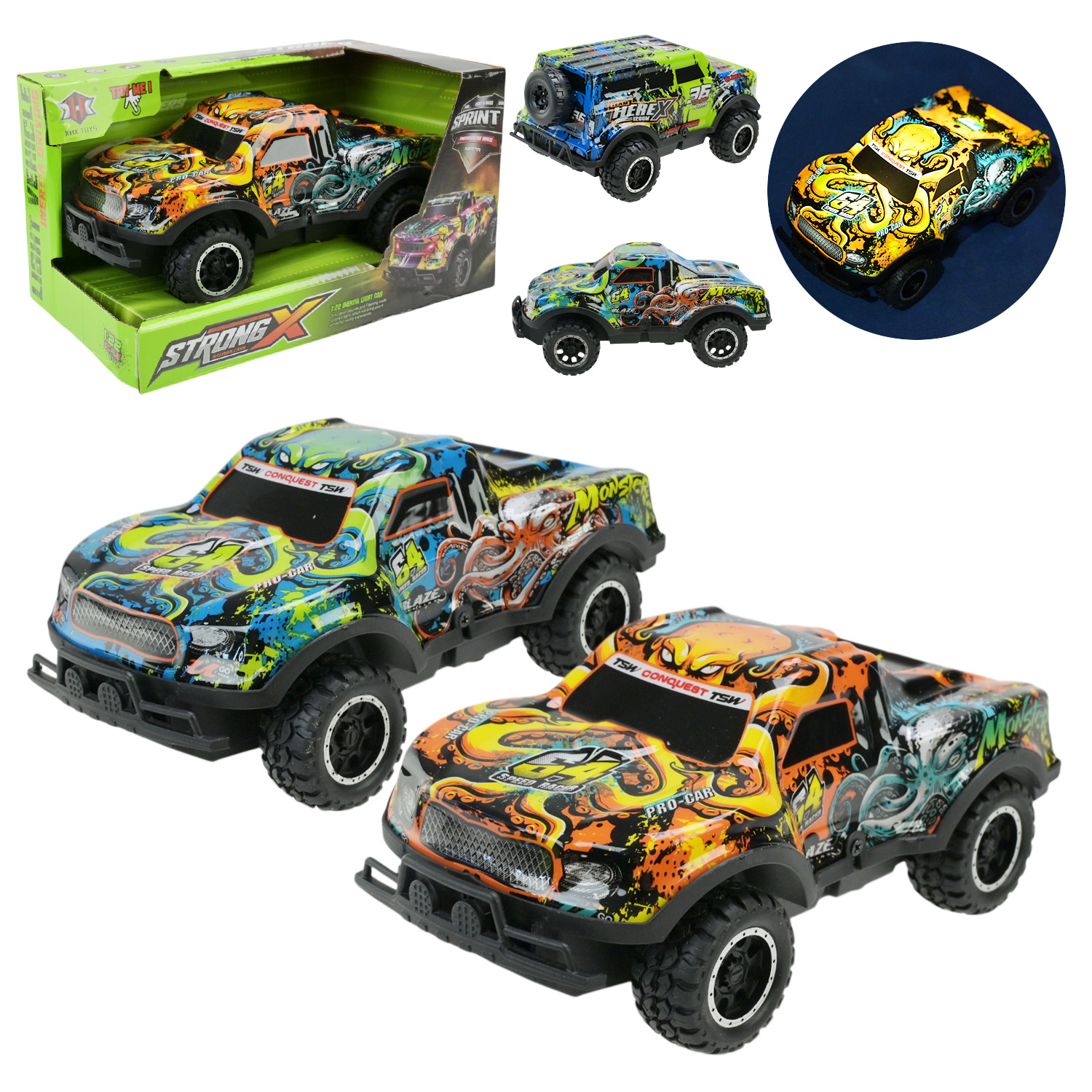 Машина арт. 111-9 (96шт)  батар 2кольора,світло,звук короб. 18,5*11*10,5см