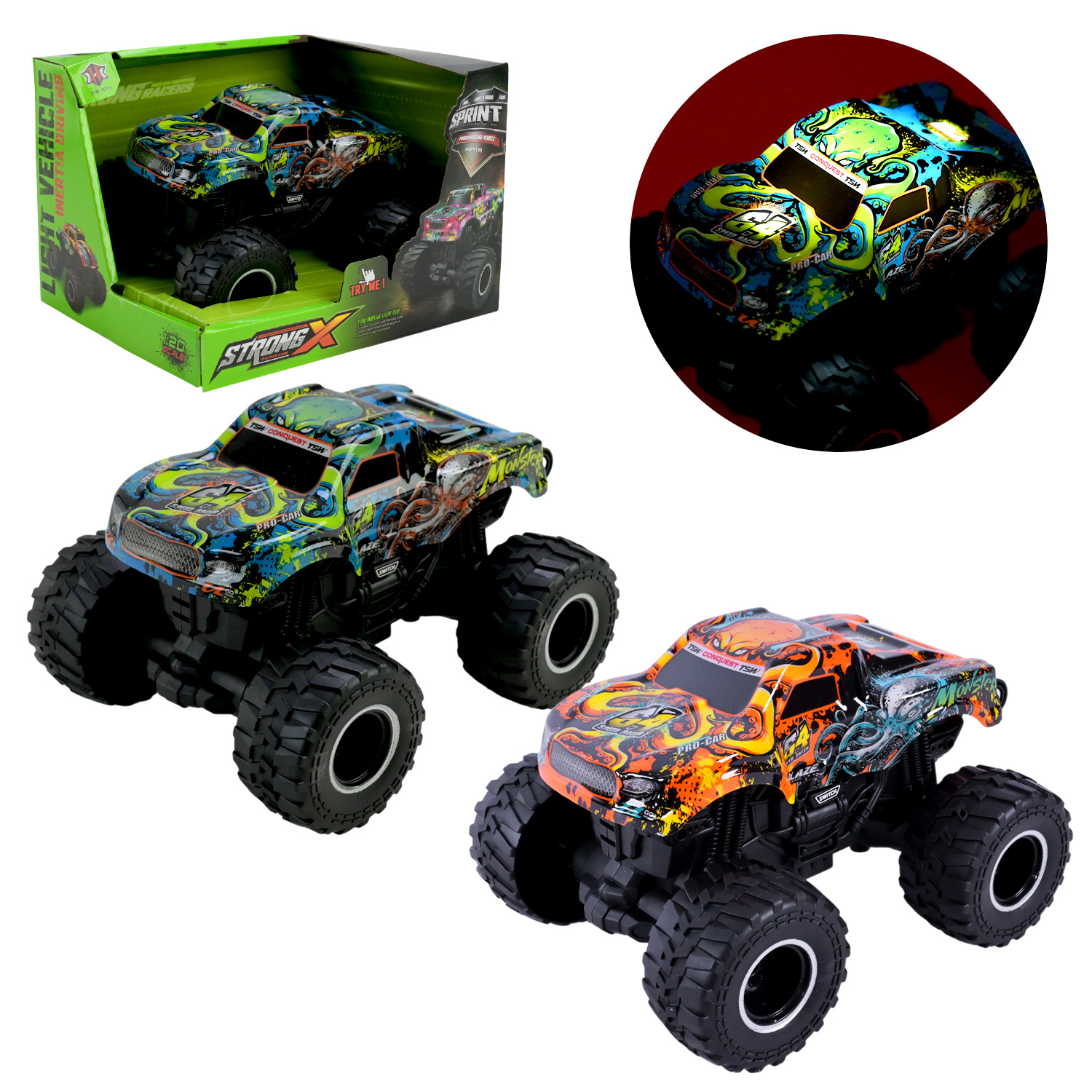 Машина арт. 111-19 (60шт)  батар 2кольора,світло,звук короб. 21,5*15*18см