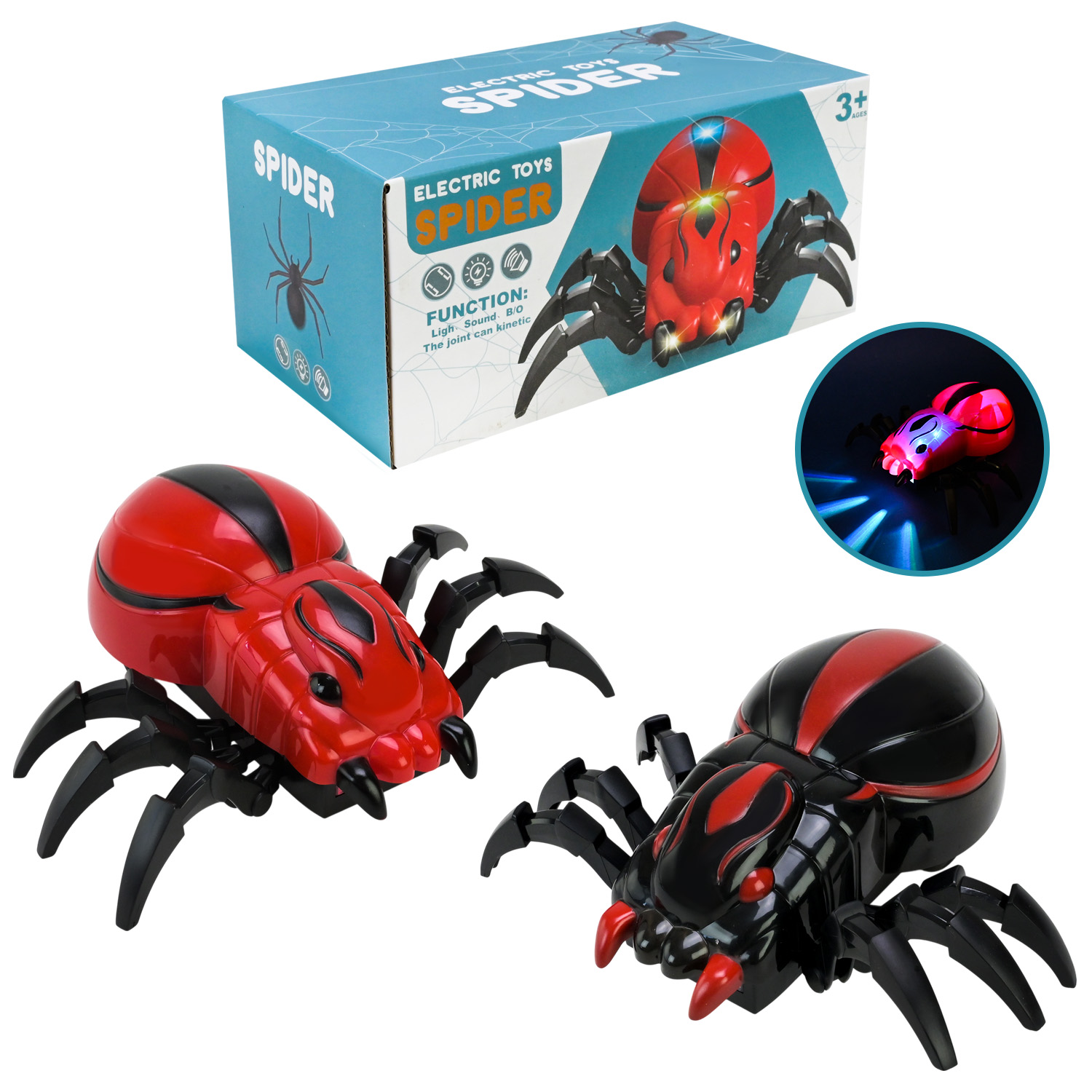 Павук арт. HC041 (120 шт/2) батар, 2 кольри мікс, світ, у короб. 17,7*8,1*9,6см.