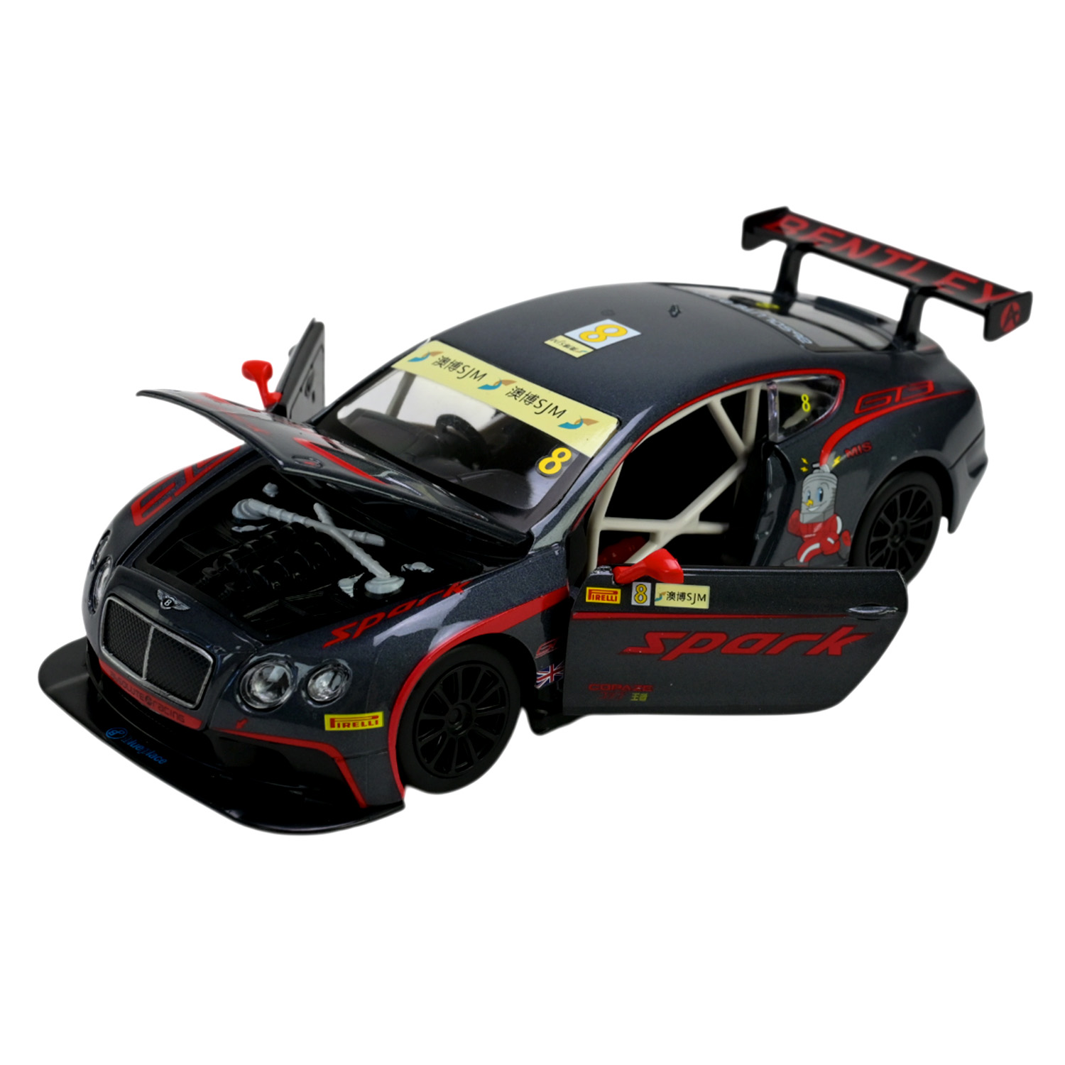 Машина мет. АВТОПРОМ арт. 68267A (12шт/2) 1:24 "Bentley Continental GT3 Concept", батар.,св, зв, відк.двері,капот,багаж., короб. 24,5*12*10см