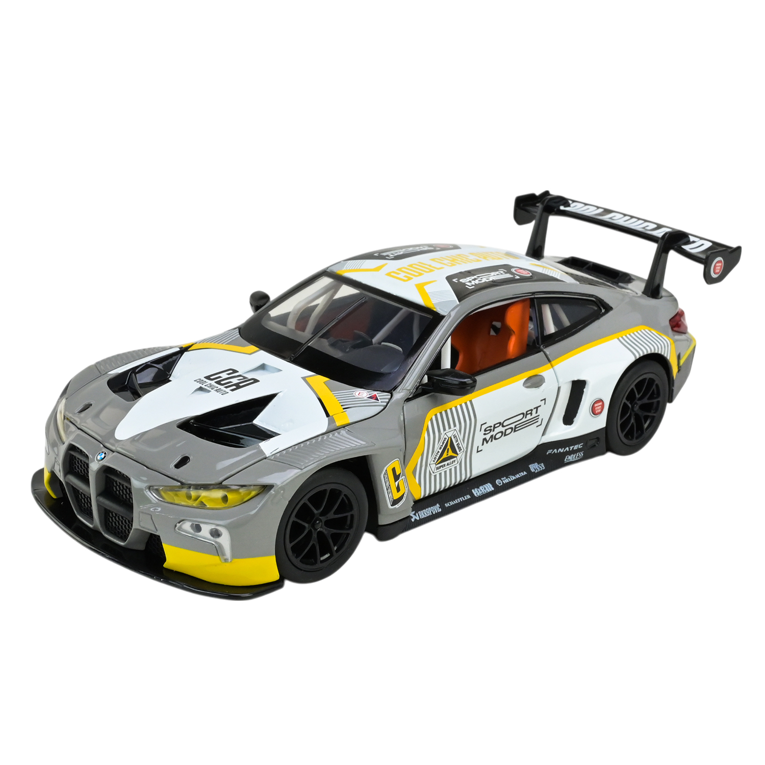 Машина мет. АВТОПРОМ арт. 68282A(G) (12шт/2 ) 1:24 "BMW M4 GT3" grey color,батар.,світло,звук,відкр.двері,капот,багаж.,короб. 24,5*12*10см
