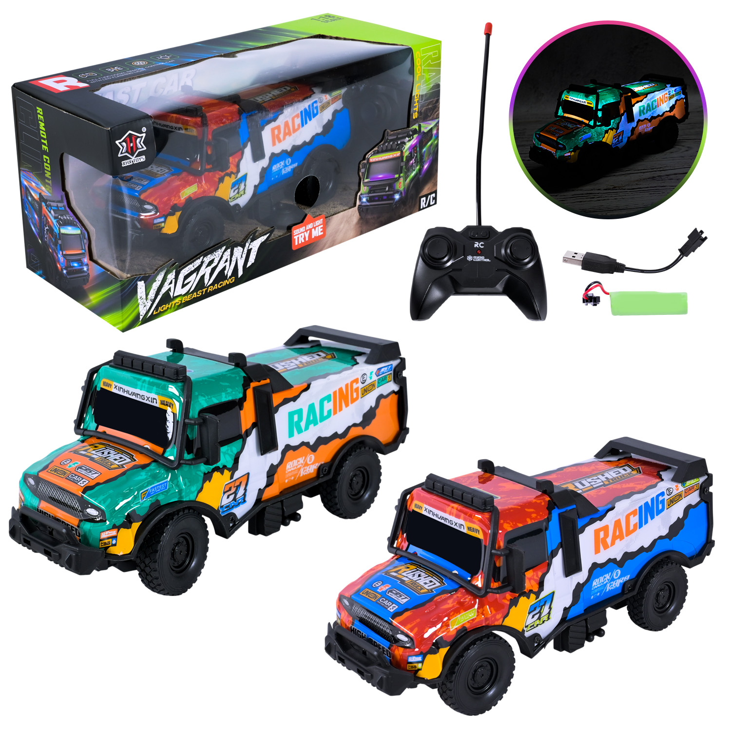 Машина р/к арт. 000-038 (60шт/2) аккум світло, 2 кольори   короб. 31*12*14см