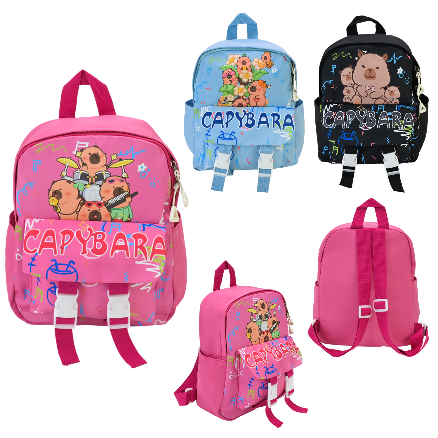 Рюкзак дитячий арт. B6312 (120шт) 3 види капібара 29*24см р-р 30*20*30см