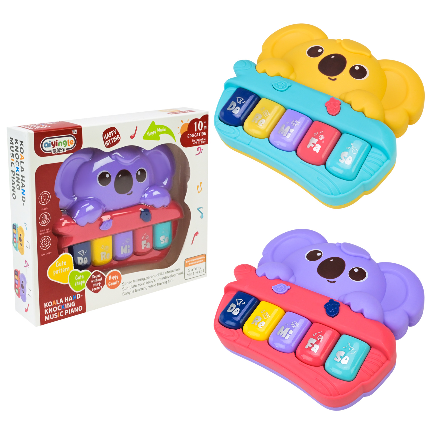 Муз разв. орган арт.668-207 (144шт) коала, 2 кольори, звуки транспорту, голоси тварин, сміх дитини, мелодії, р-р 14х12х3 см.у коробці 18,9*16,6*3,7см.