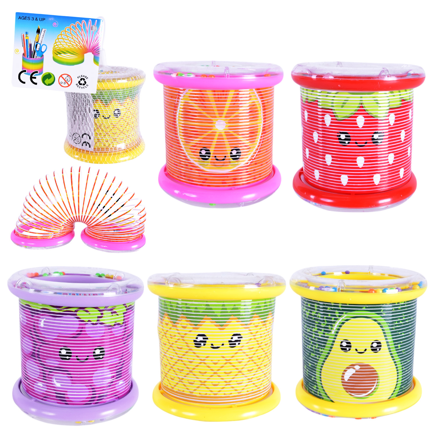 Пружинка-Веселка арт A24-H48 (288шт/2) кольори мікс, сітка 8,5*8,5*9см