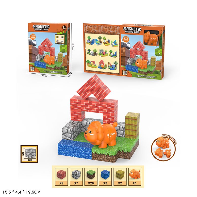 Конструктор магніт.  JM927 (36шт/2) 42дет.,  короб. 15,5*4,4*19,5см