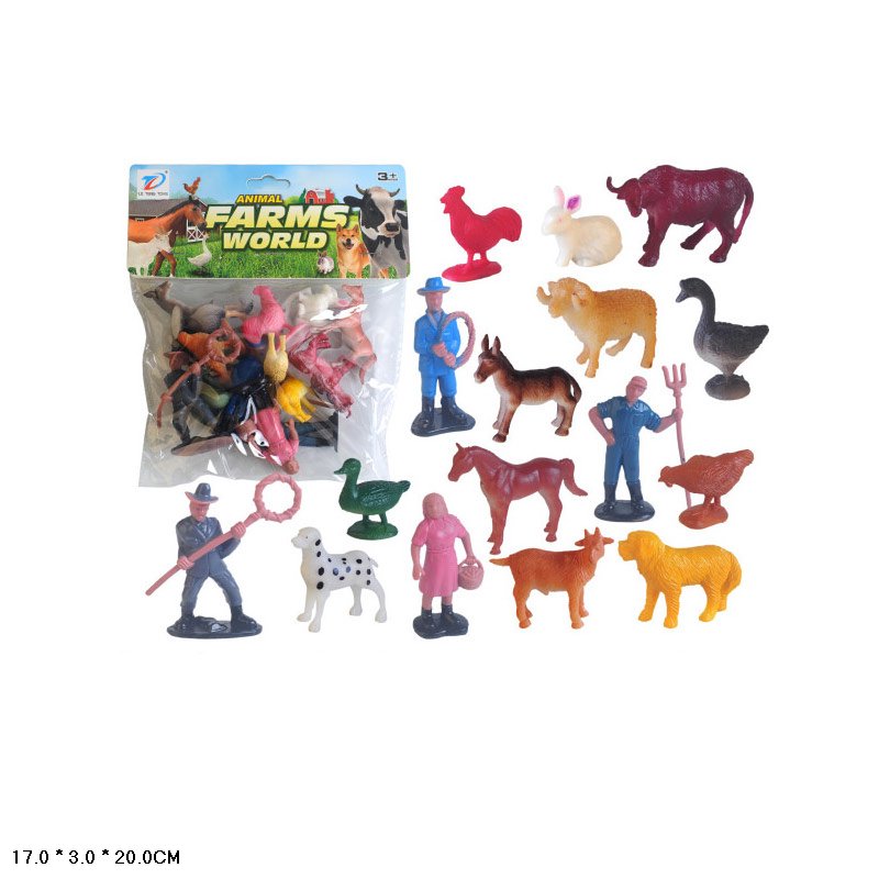 Тварини арт. 666A-2 (240шт/2) домашні, 16 шт у пакеті 17*3*20см