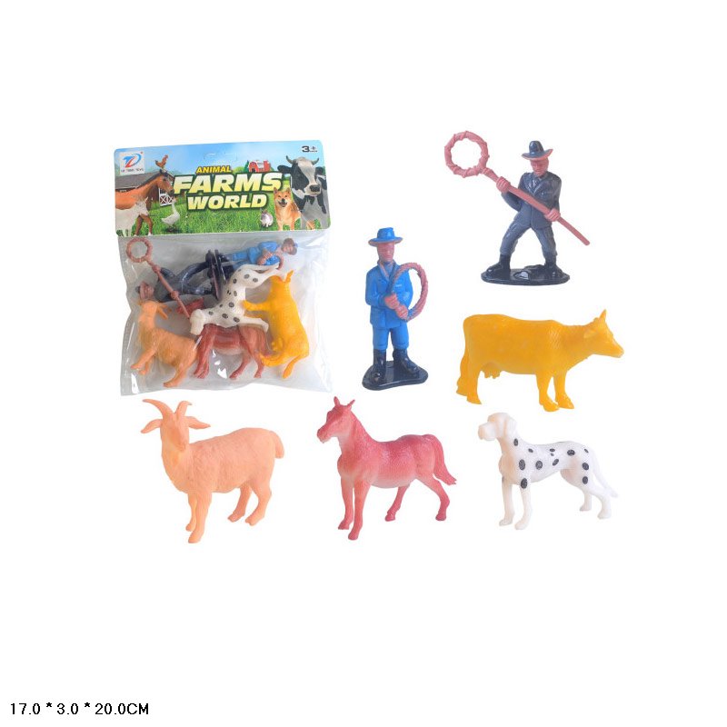 Тварини арт. 666A-3 (240шт/2) домашні, 6 шт у пакеті 17*3*20см