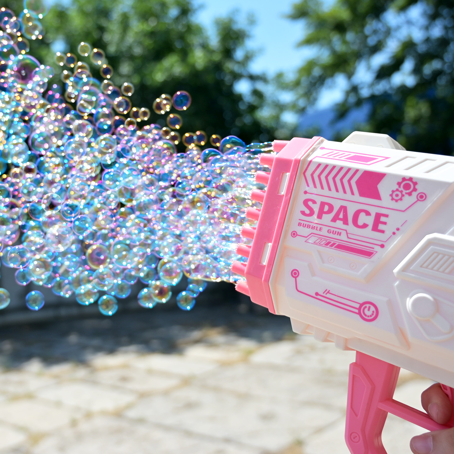 Мильні бульбашки арт. 2023-25A (24шт/2) пістолет на акум.в кор 25 см 2 кольори