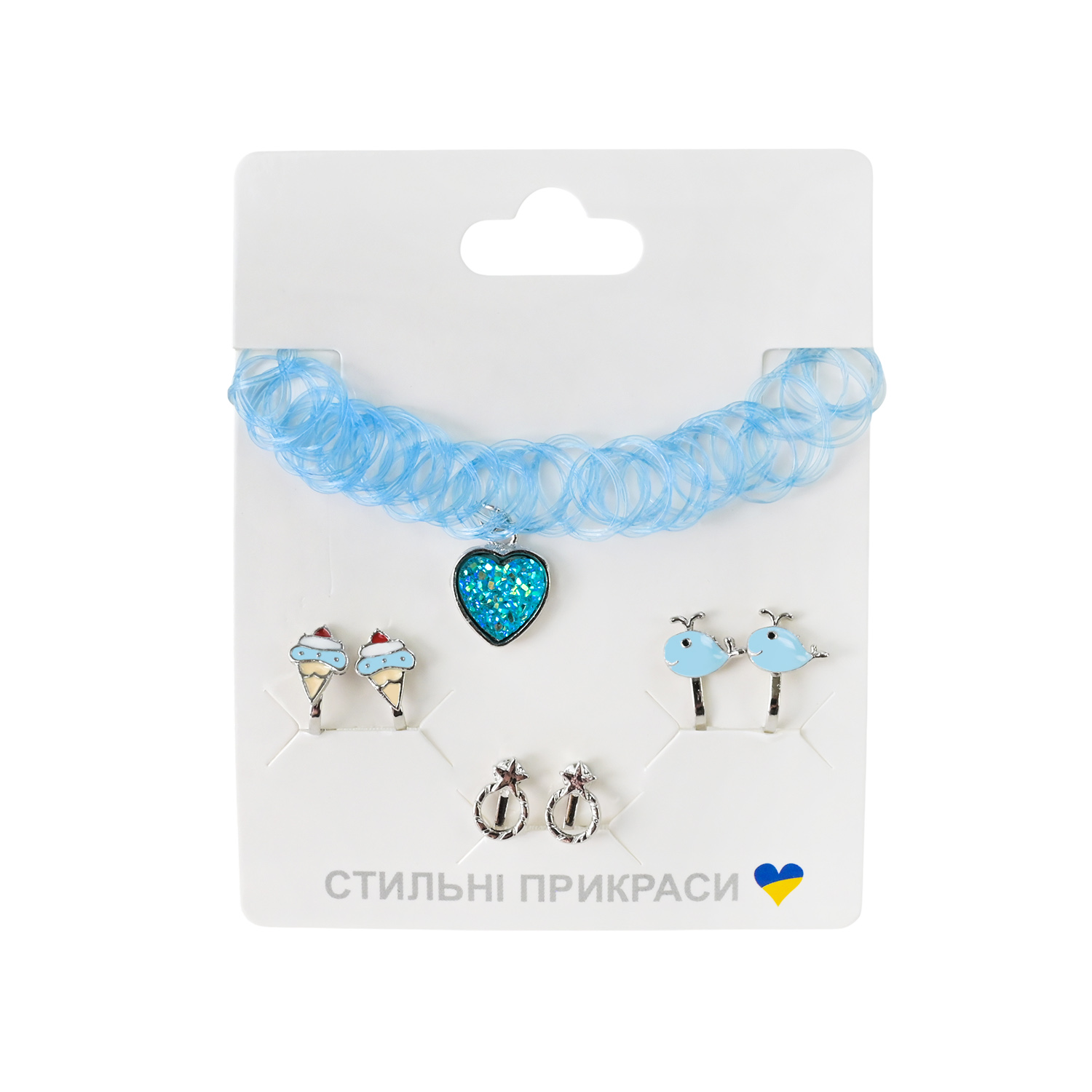 Набір аксесуари для дівчат арт. B4355 (120шт) 3 види, сережки пакет 10*7см