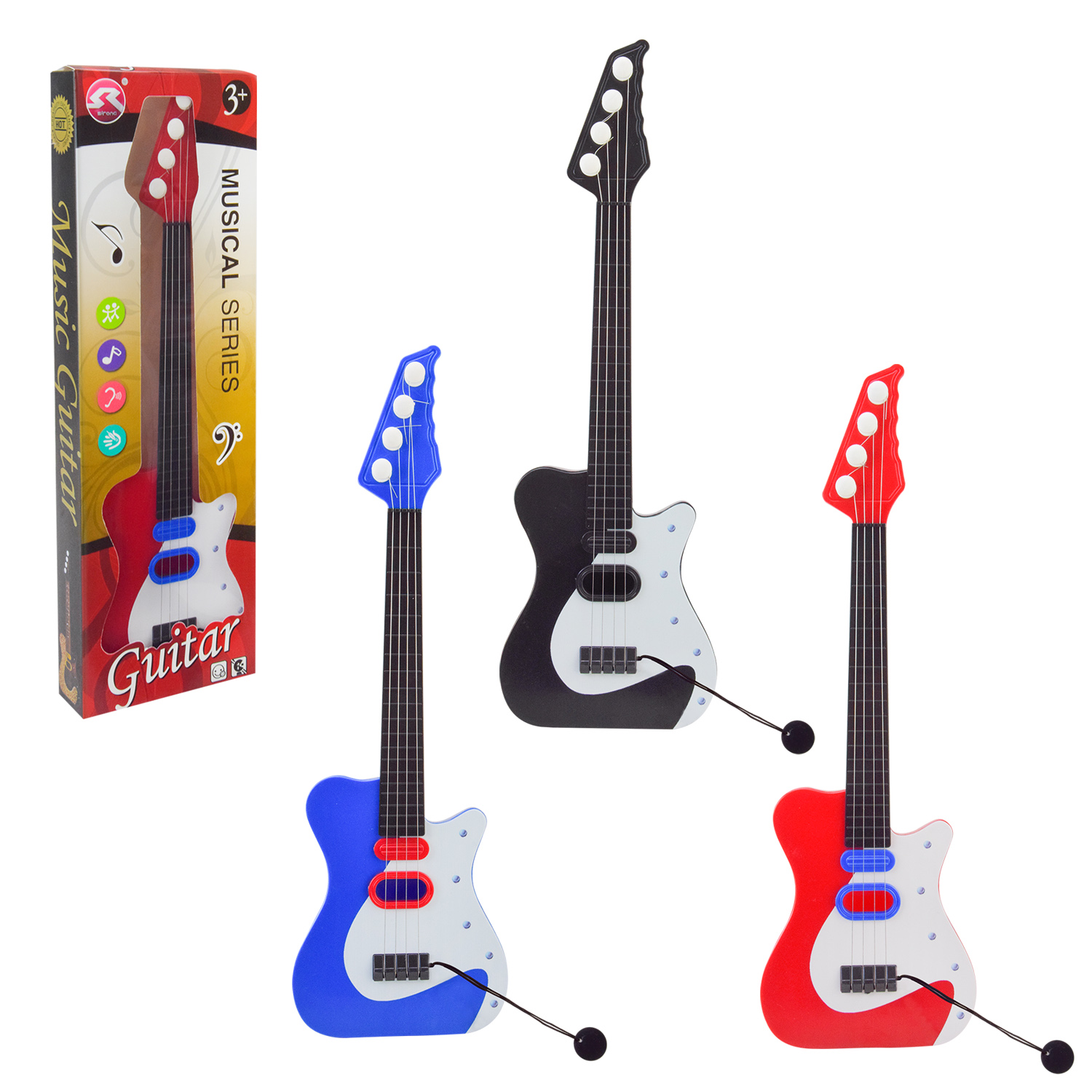 Гітара арт. 8817 (108шт/2) 3 кольора мікс, короб. 13,5*4*42см