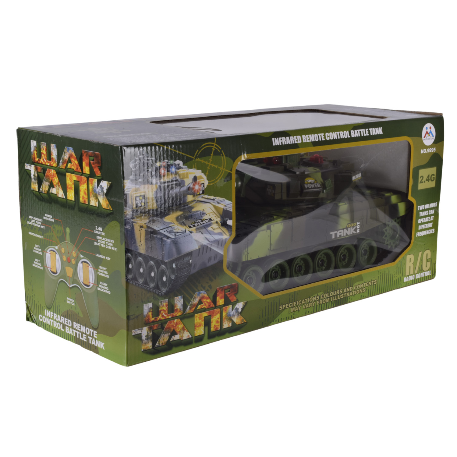 Танк р/к арт. 9995 (S1+1+1) (12шт) акум.,пульт на батар., короб. 47*18*20 см, р-н іграш. 37*17*13см