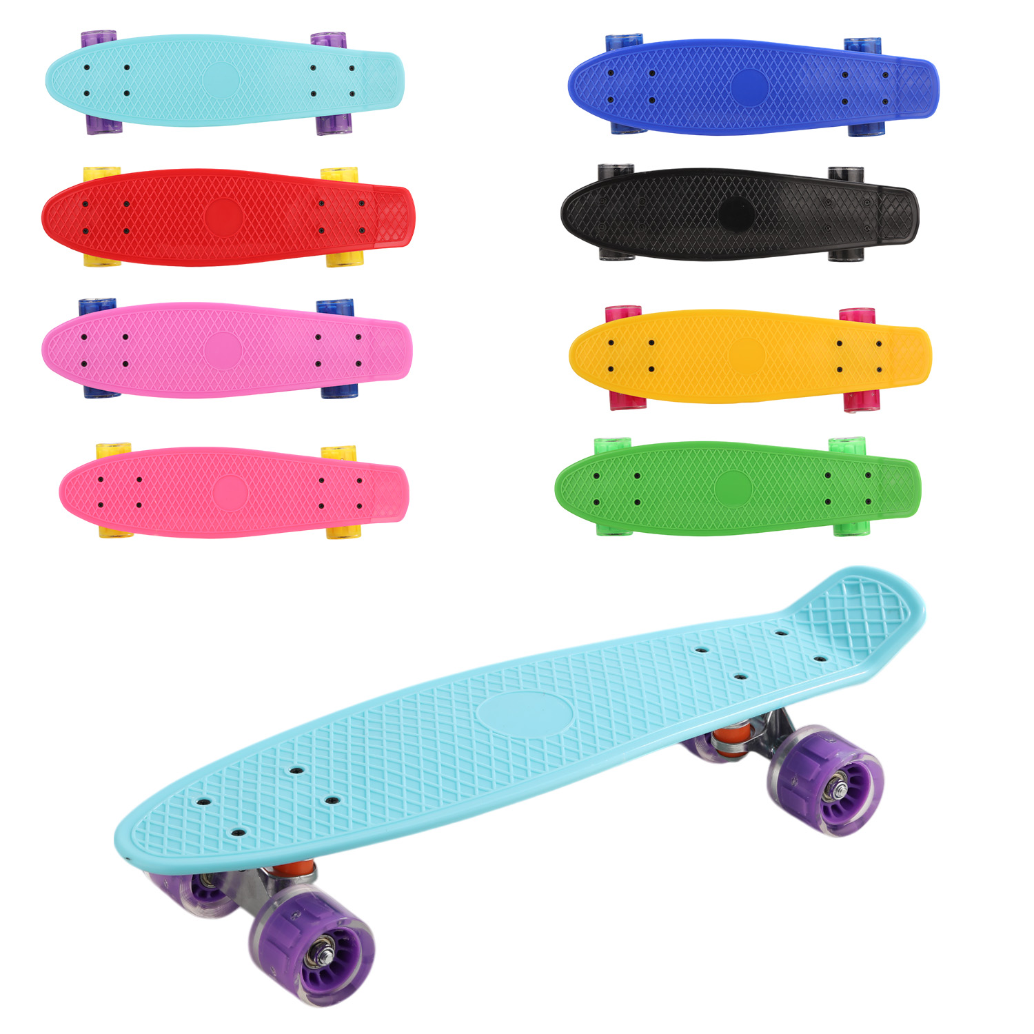 Пенні борд  арт. SC24153 (8шт) 56*15 см колеса PU свiтяться,8 видiв