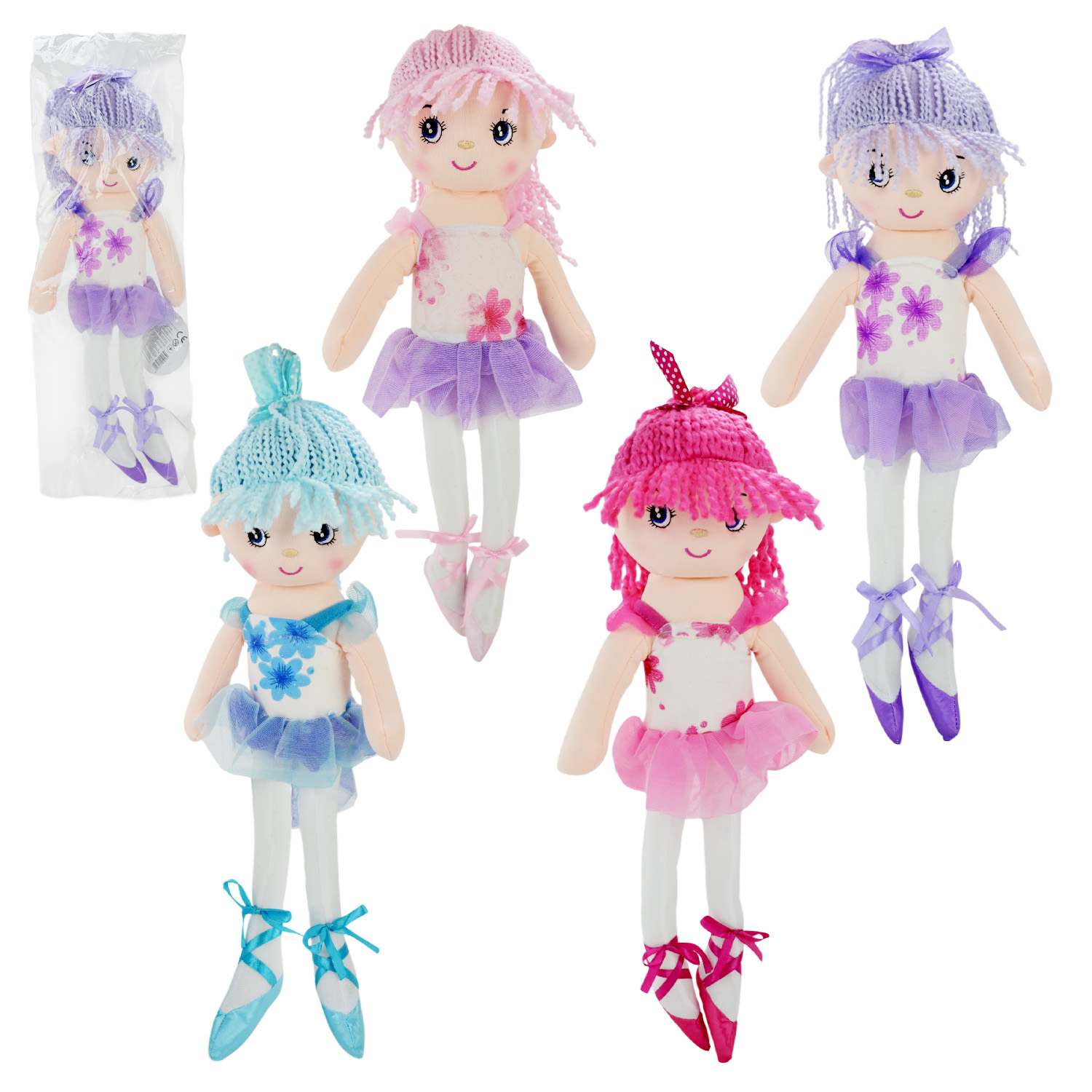Лялька арт. SEL-0013 (60шт) мікс 4 види, м'яконабивна пакет 10*6*40см