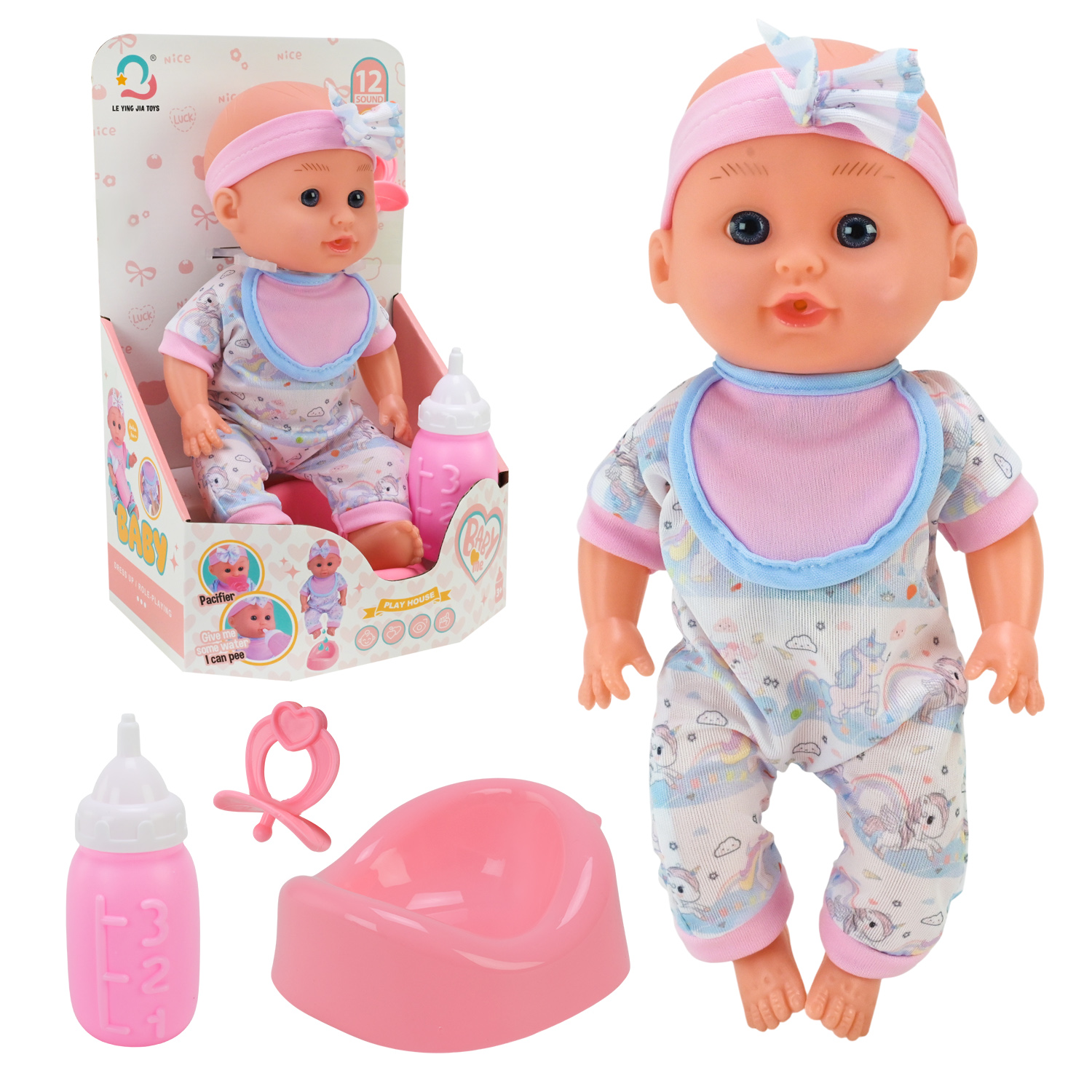 Пупс арт. H06-6 (48шт/2) батар. муз, аксес, пье пісяє, р-р 32 см короб. 27*10*18