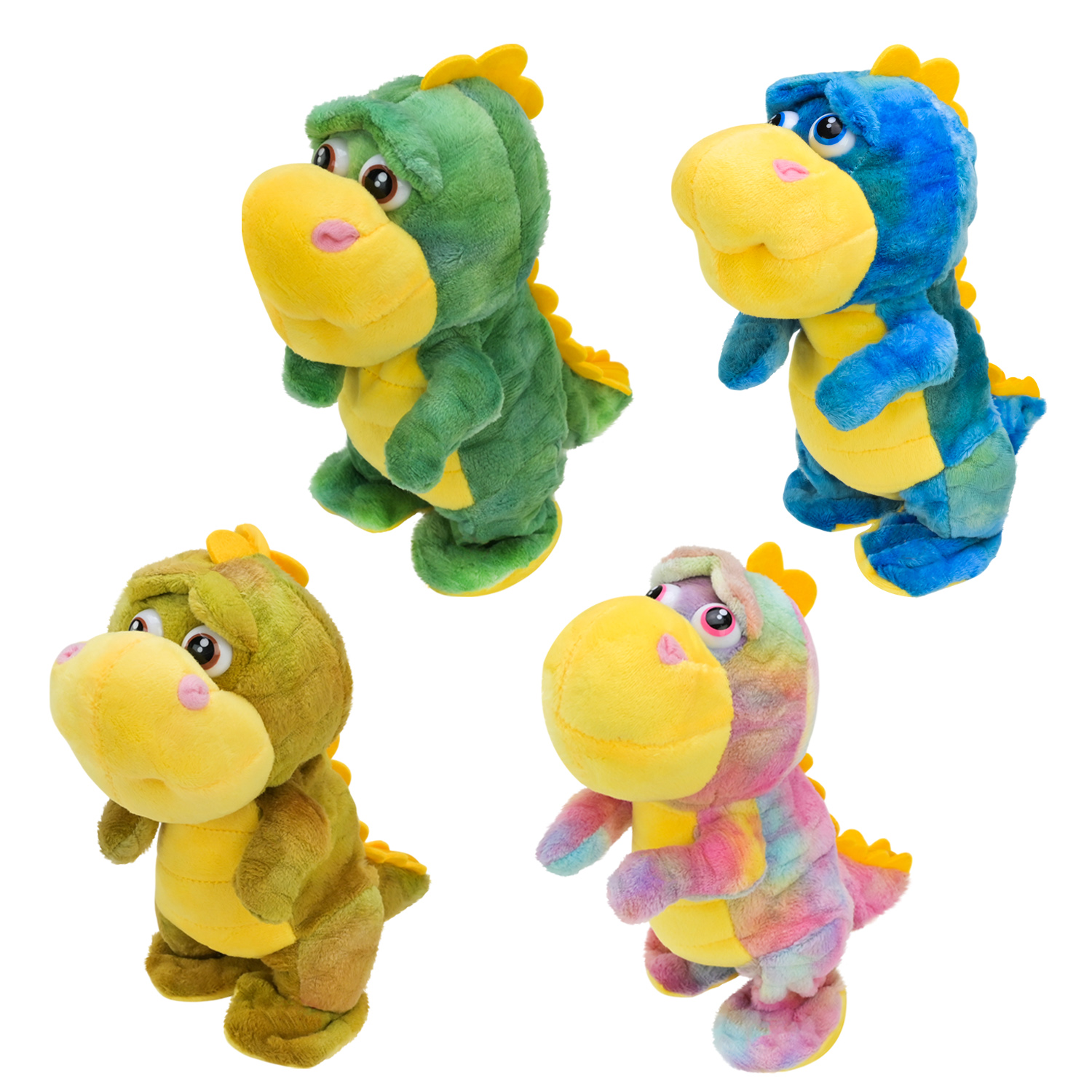 М'яка інтерактивна іграшка арт. K15001 (120шт) дракончик, ходить, повтор голосу, 4 кольори 23*19 см