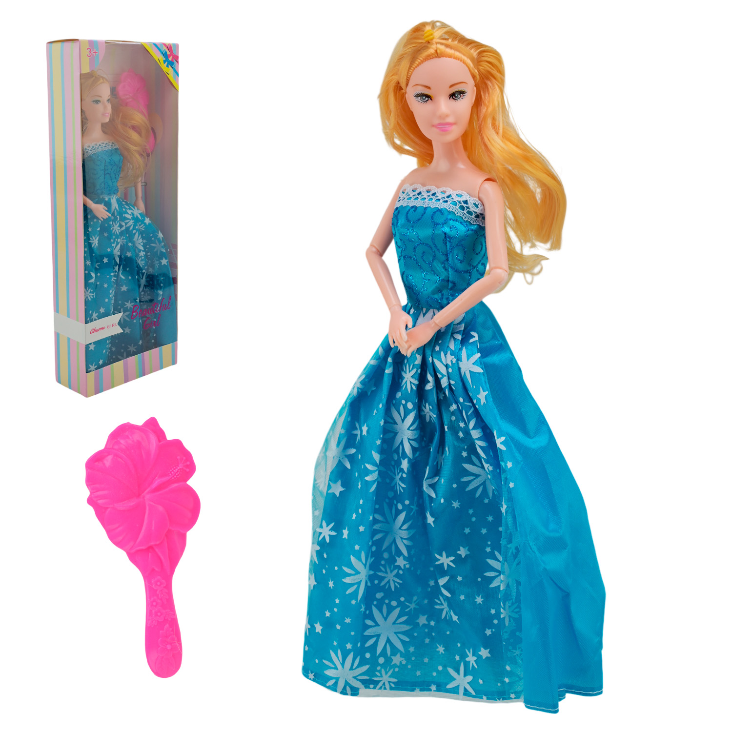 Лялька арт. D200-217 (120шт/2) мікс 3 вида, в нарядном сукні короб. 18*32,5*5см