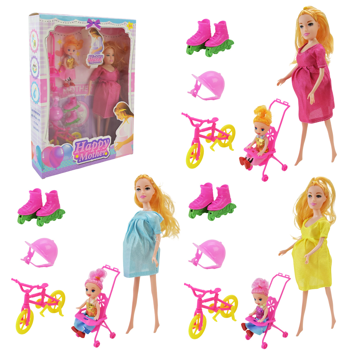 Лялька арт. D1249 (96шт/2) мікс 3 вида, в нарядном сукні короб. 26*7*34,5см