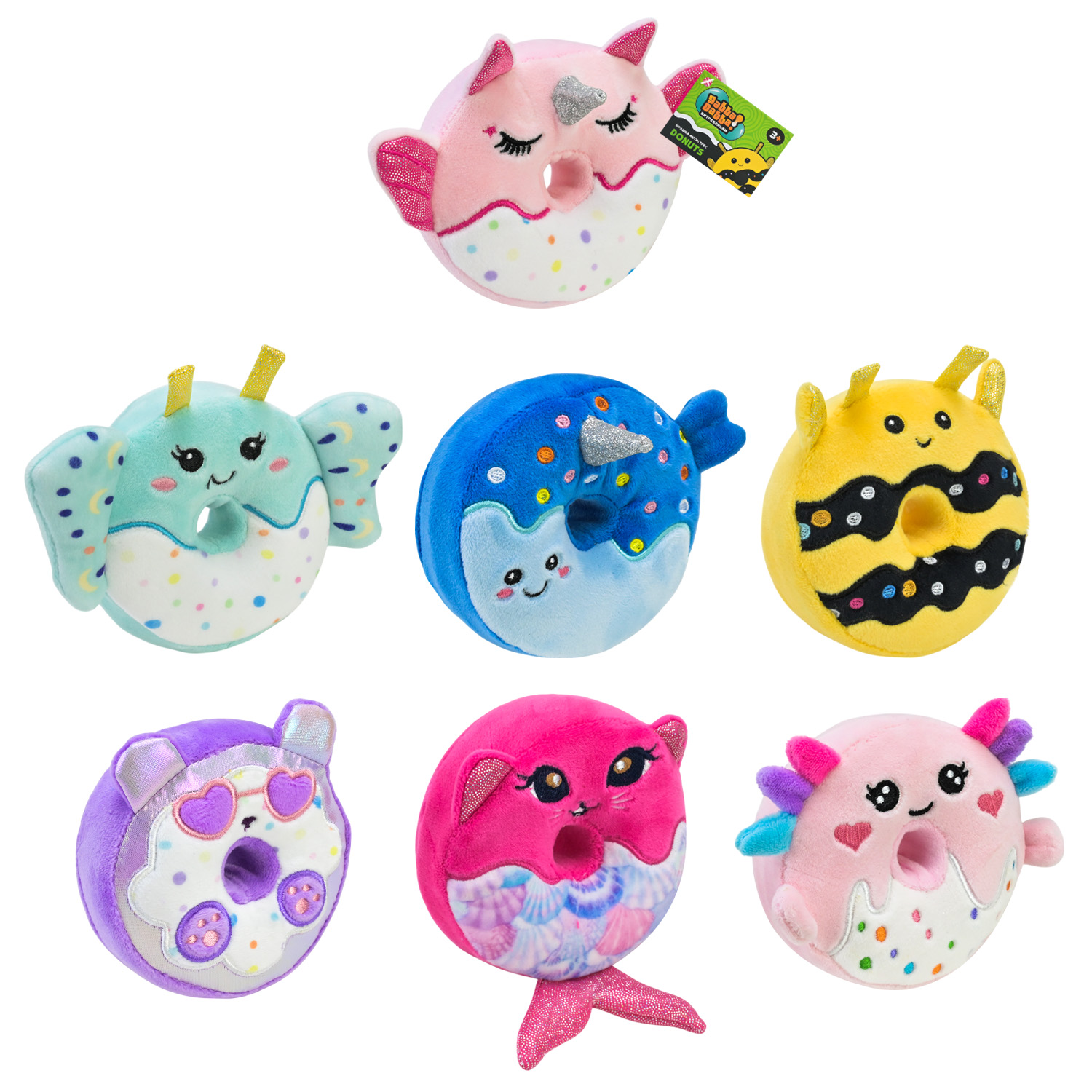 Антистрес YabbaDabba арт. YD2510 (120шт) сквіш пончики 10х4х10 см 15шт дисплей бокс 32х23х13 см