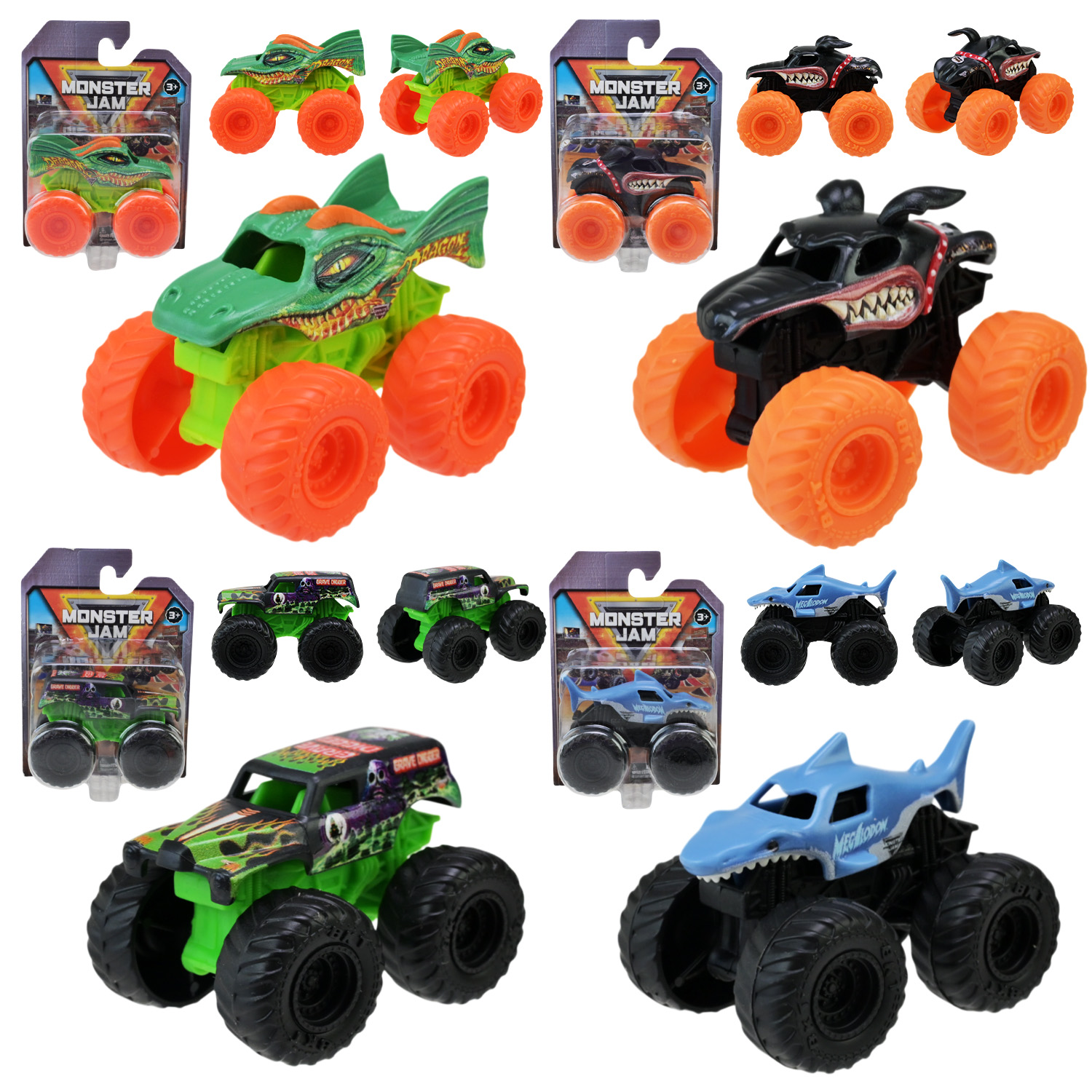 Іграшка машинка Monster Jam 1:72 арт. 6071187 (36шт) 4 кольори, у блістері 8,8*5,5*12см