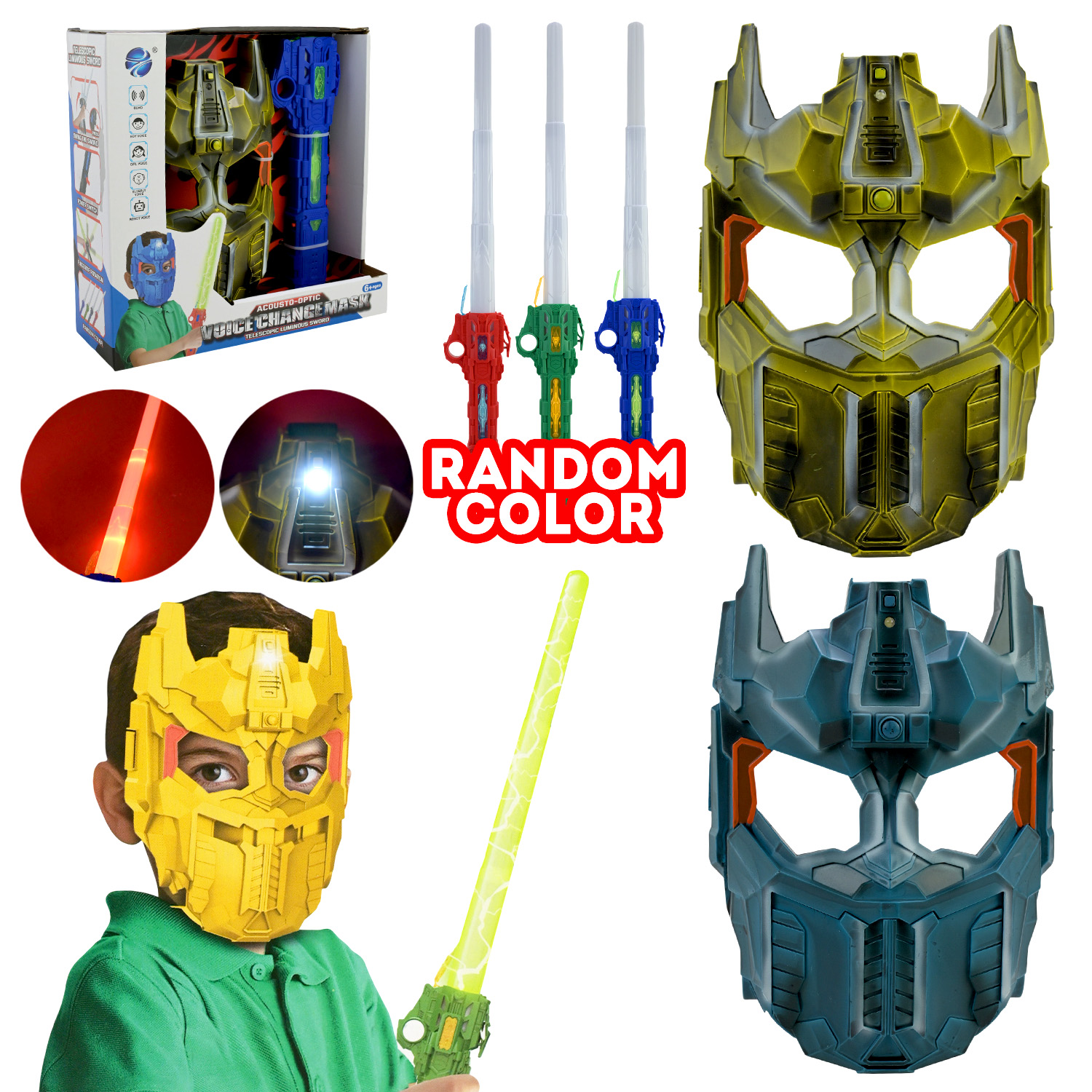 Ігровий набір арт. CY619-31 (40шт/2) батар., маска, меч,3 види, світло, звук у короб.28,5*27,5*9,5см