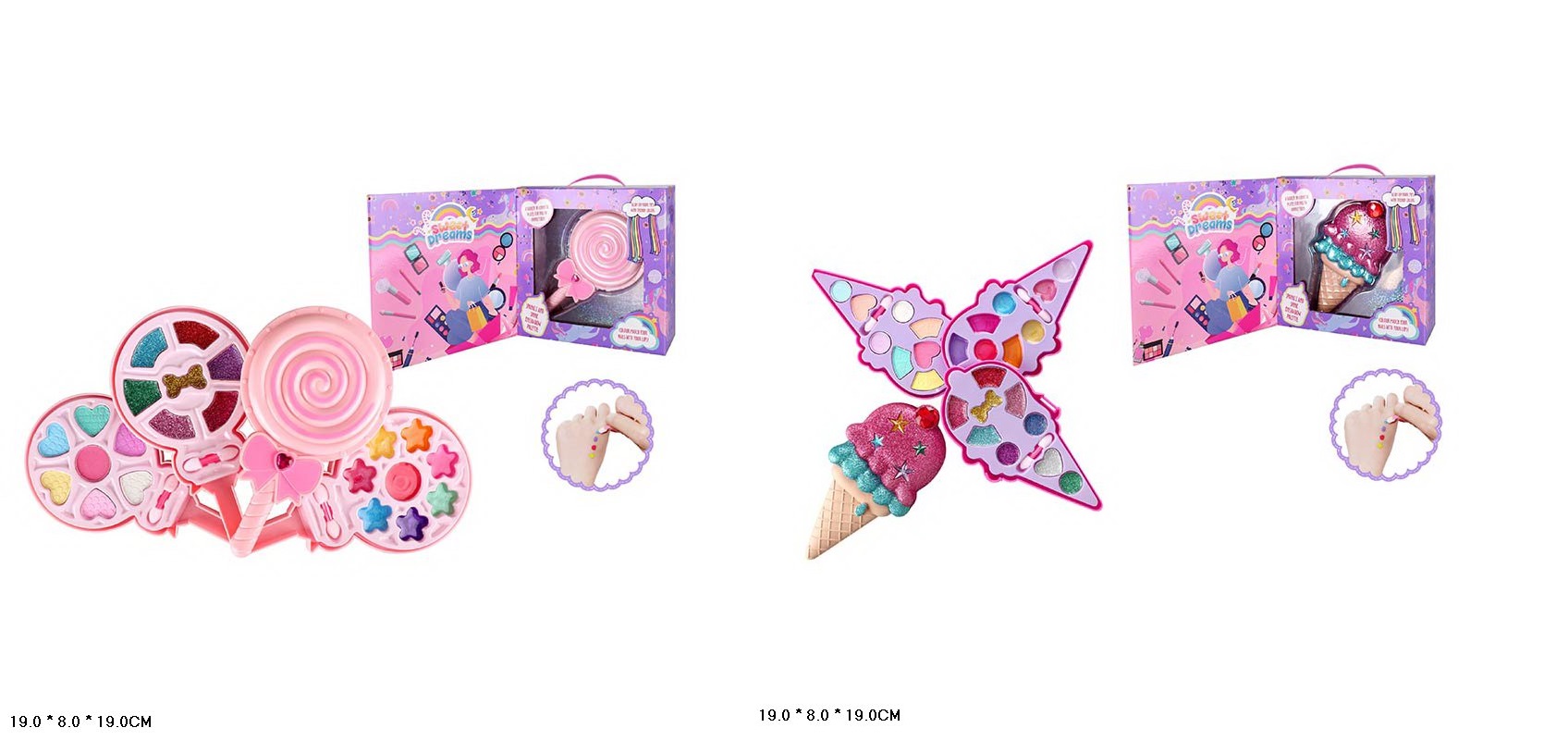 Косметика арт. 2101E/F (48шт/2)   мікс 2 види, тіні, 3 яруси короб. 19*8*19см