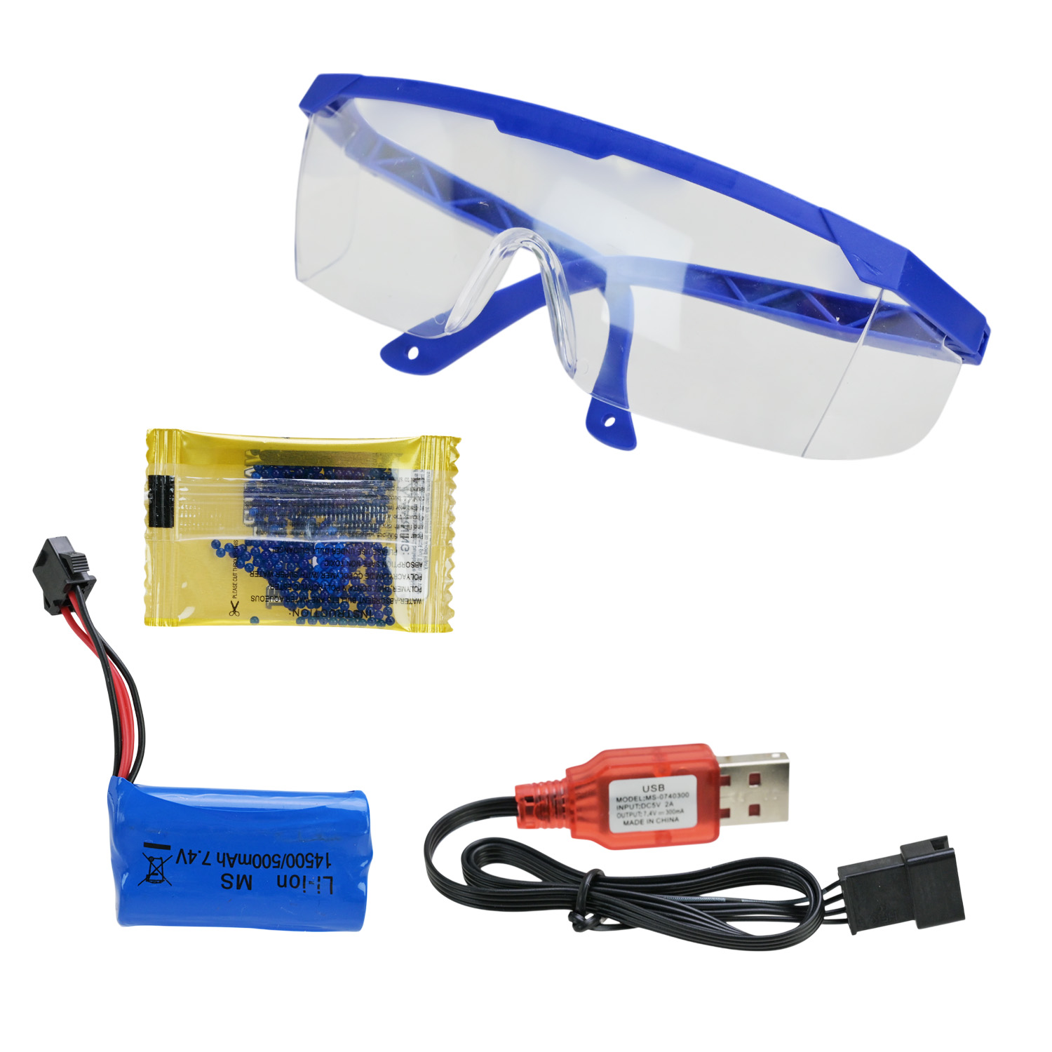 Автомат акум. арт. 1614-1 (36шт/2) стріляє гел.кулями,короб. 34,5*7,5*18,5см